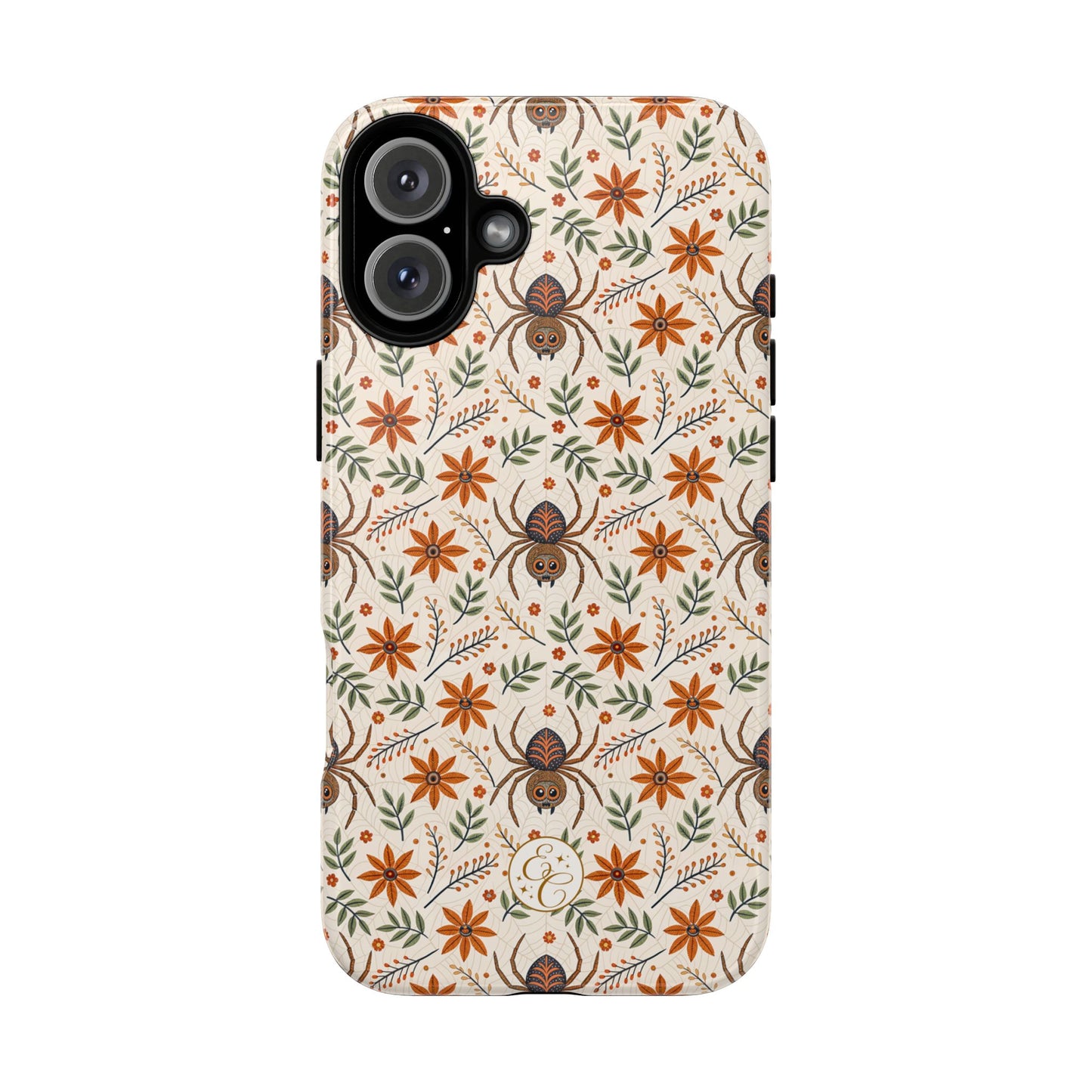Boho Floral Spider Pattern Tough Phone Case