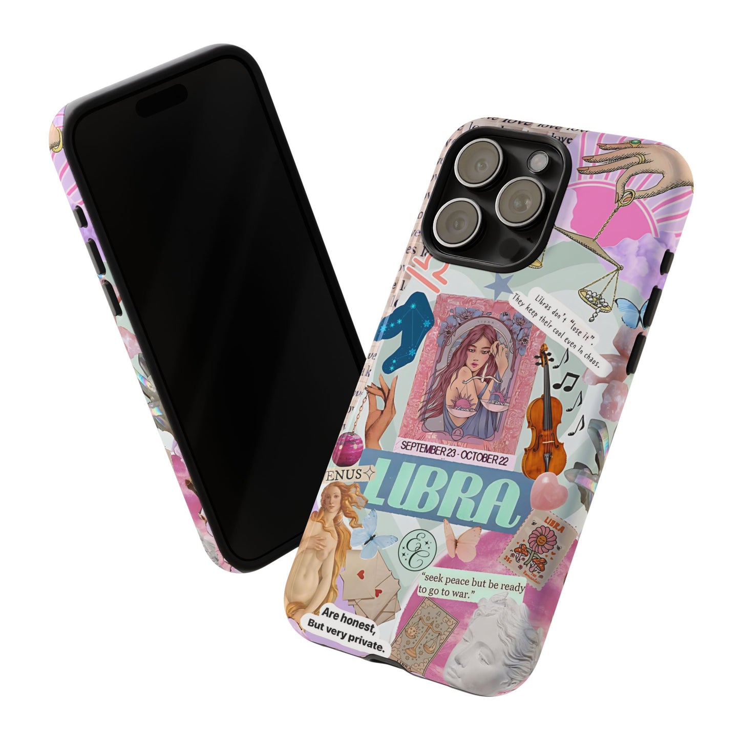 Libra Vintage Zodiac Collage Tough Phone Case