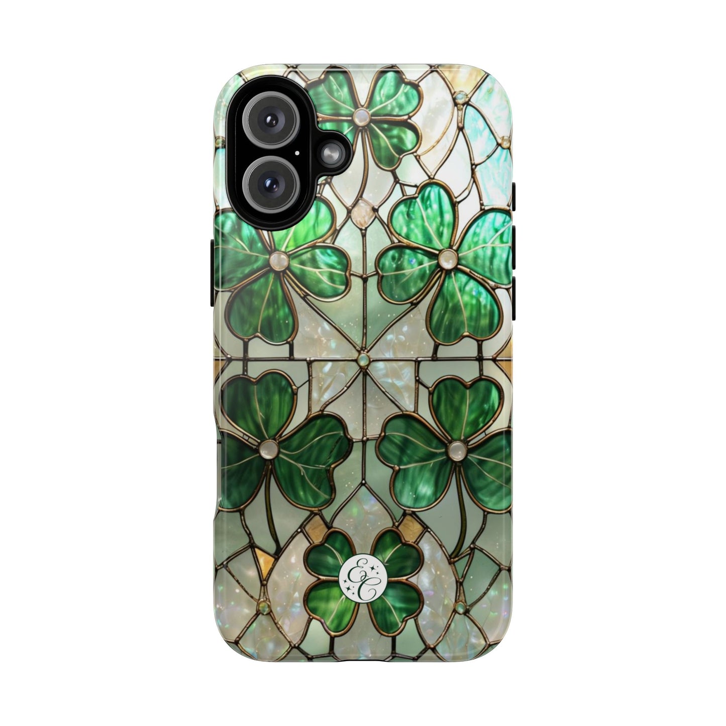 Lucky Clover Stained Glass Pattern Tough Phone Case