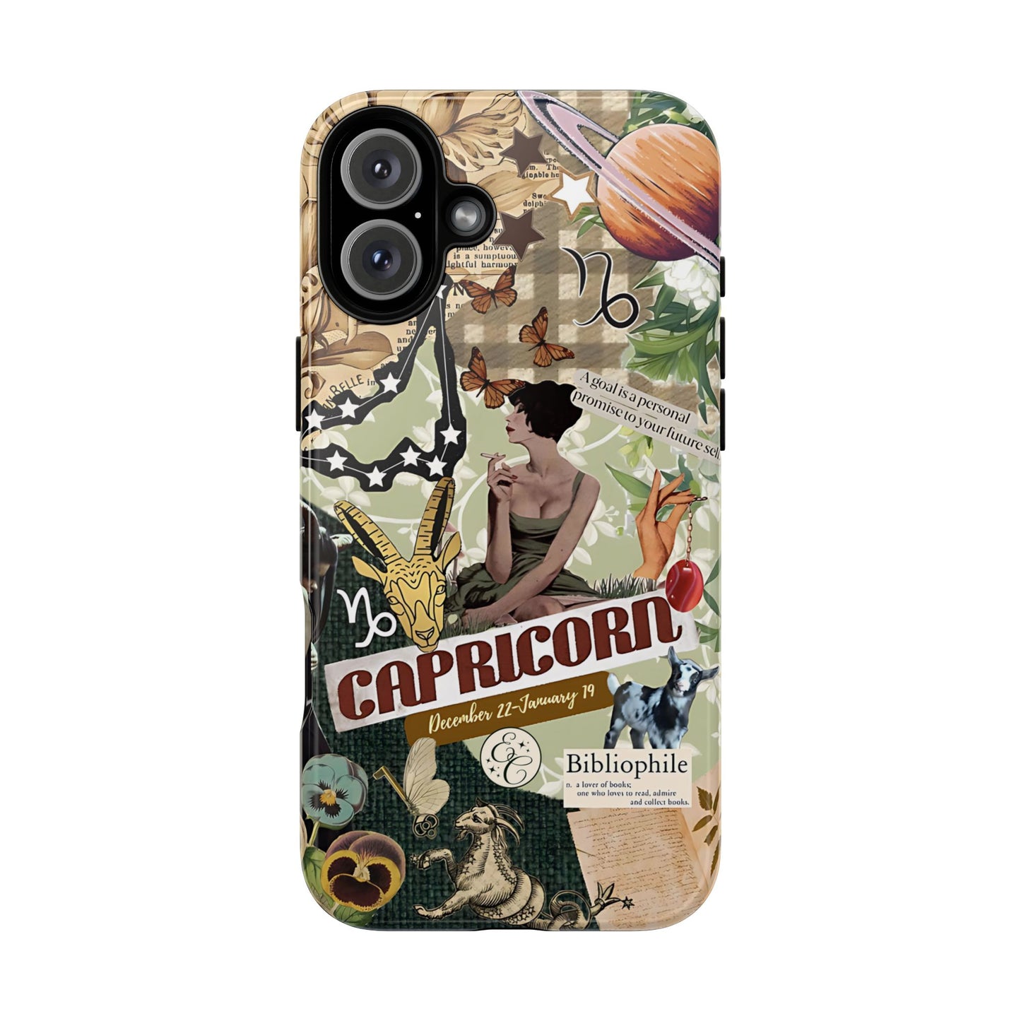 Capricorn Retro Zodiac Collage Tough Phone Case