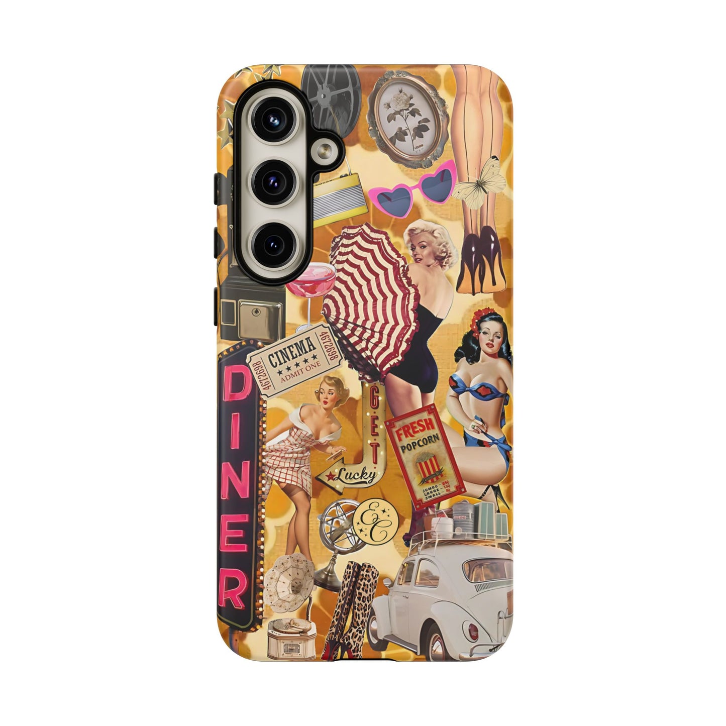 Retro Pin-up Collage Tough Phone Case