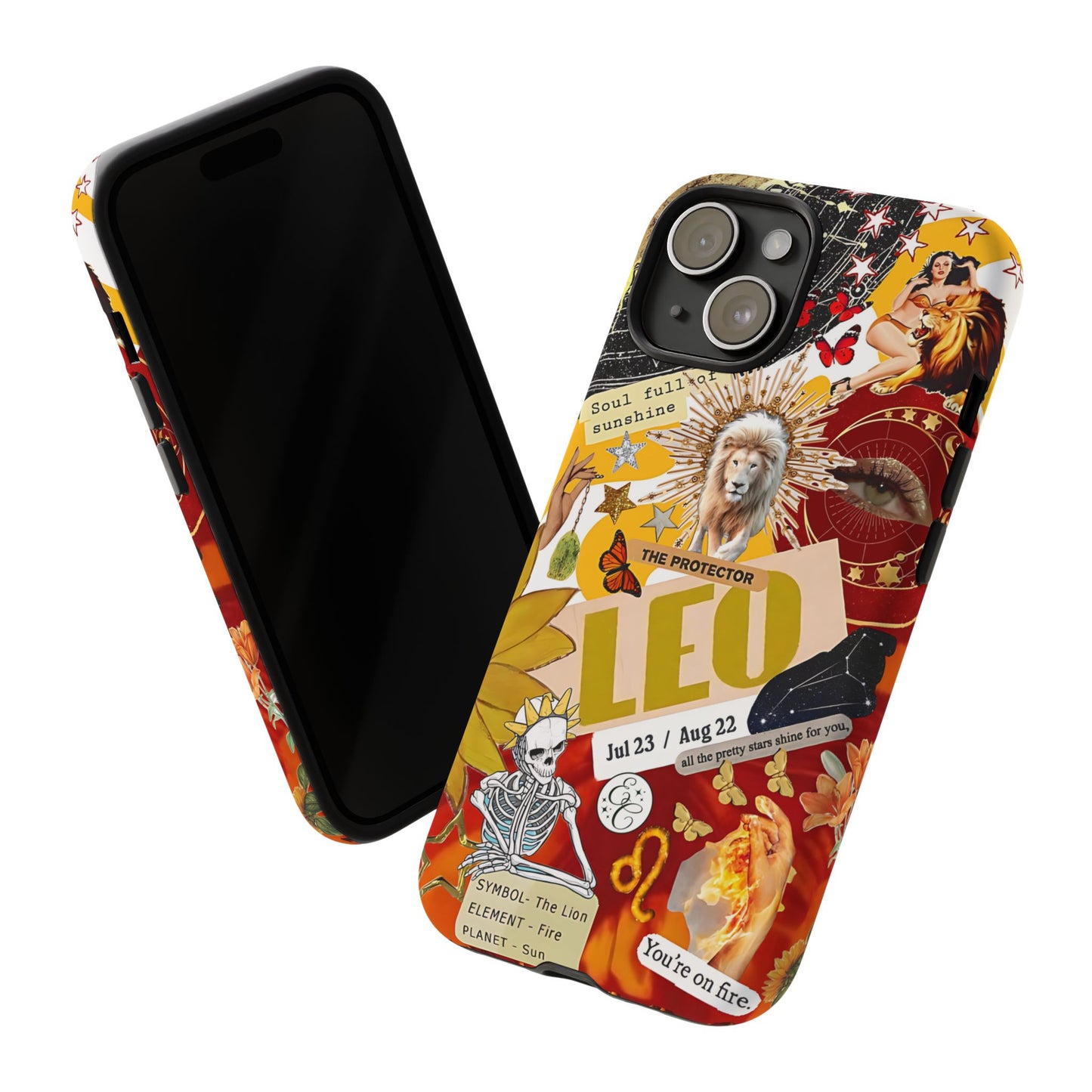 Leo Vintage Zodiac Collage Tough Phone Case