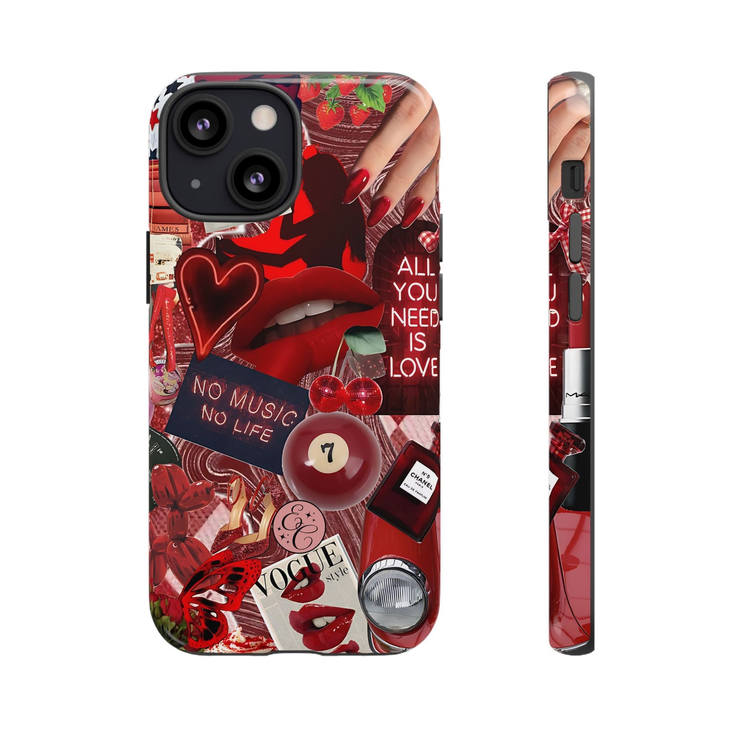 Red Aesthetic Collage Tough Phone Case