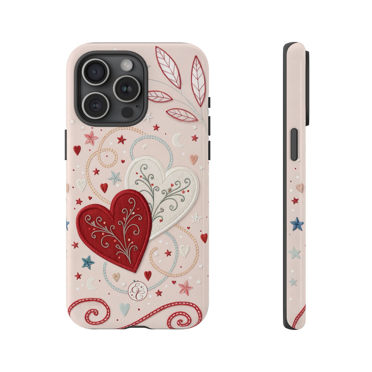 Interlinked Hearts Design Tough Phone Case