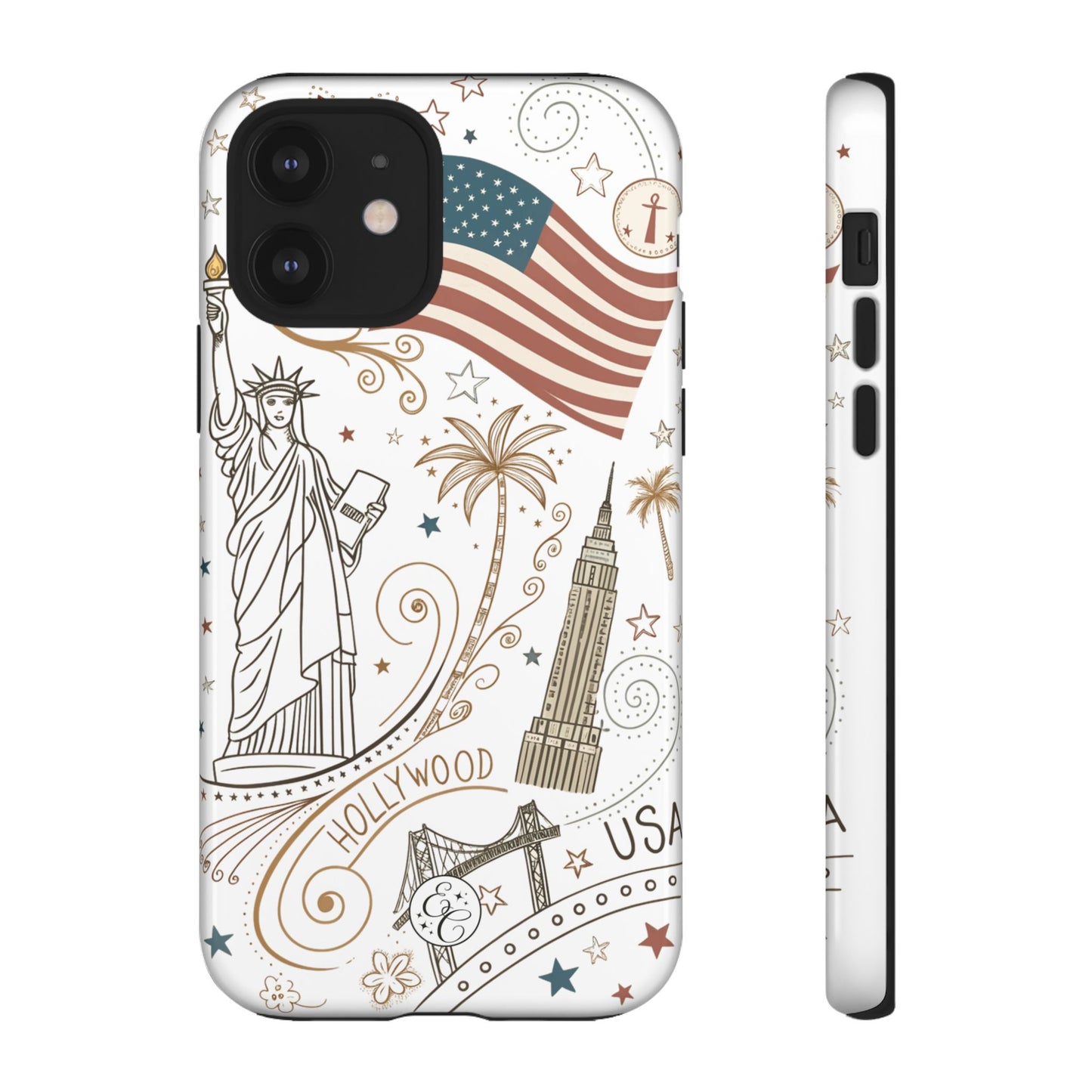 USA Landmarks Boho Doodle Tough Phone Case