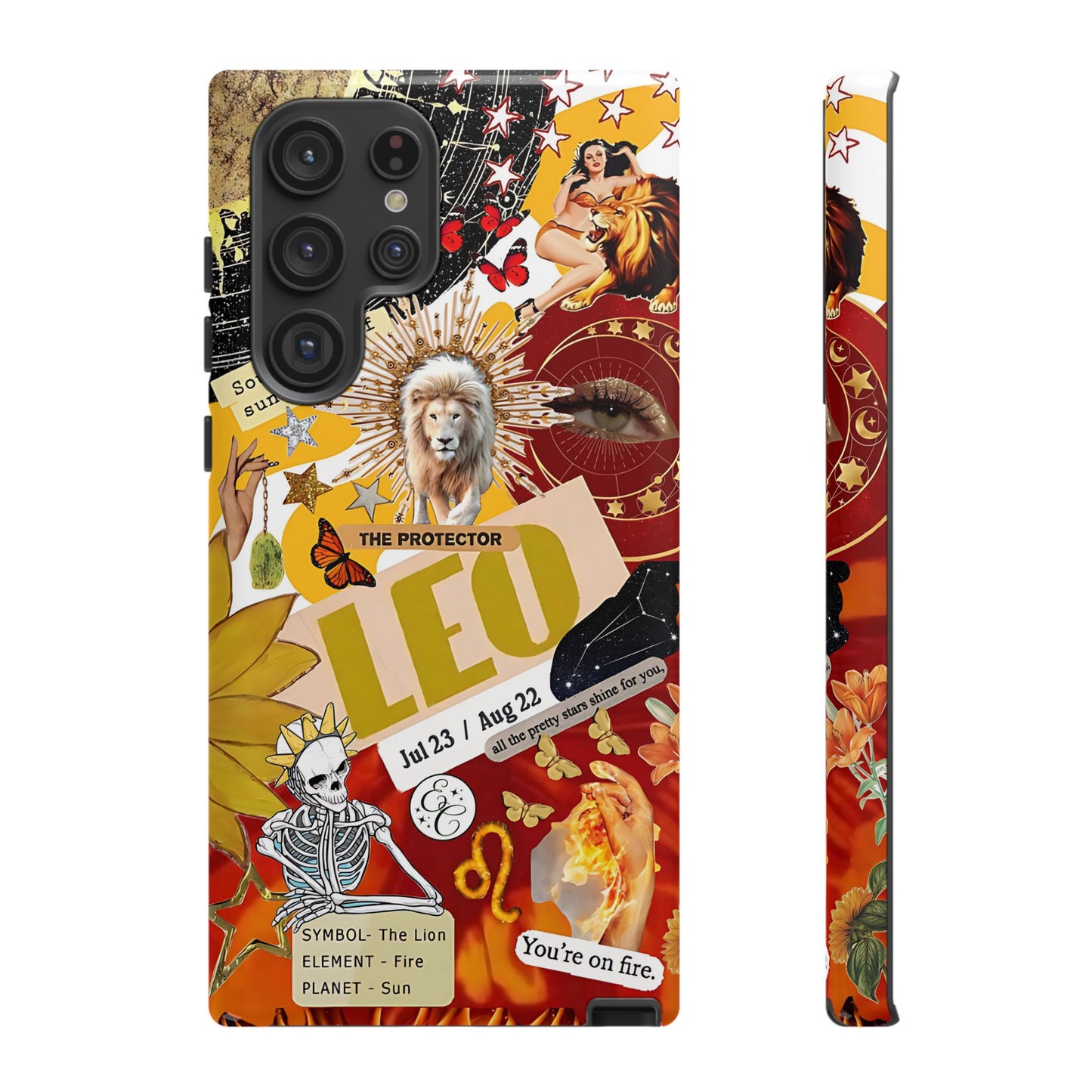 Leo Vintage Zodiac Collage Tough Phone Case