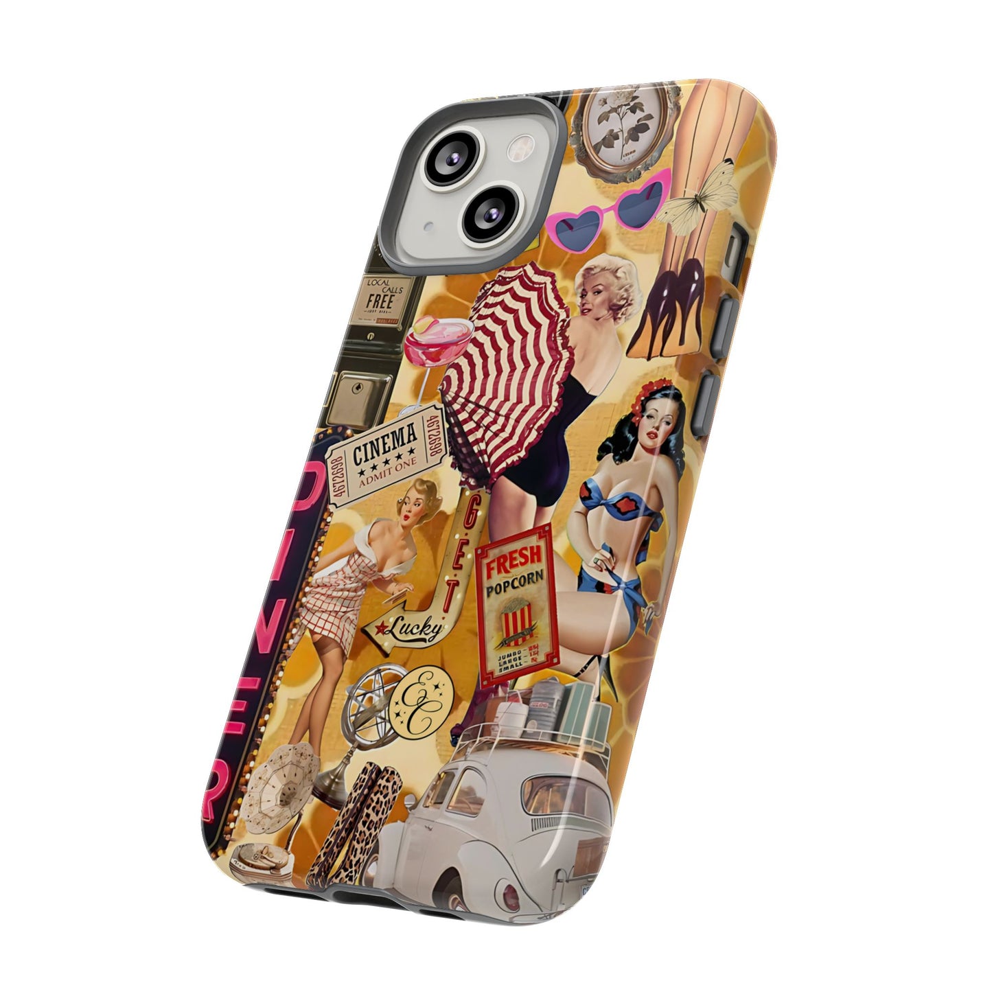 Retro Pin-up Collage Tough Phone Case