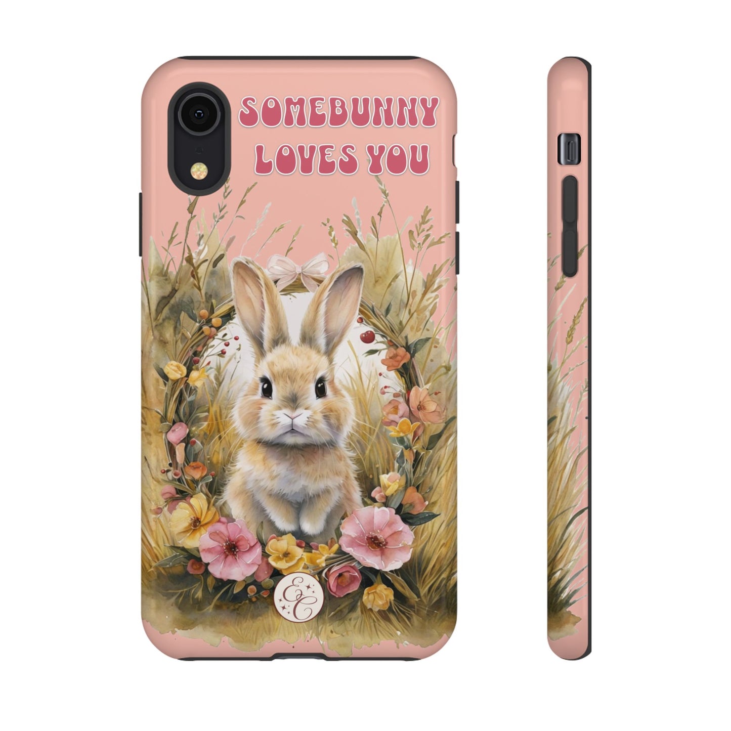 Somebunny Loves You Tough Phone Case - Peach