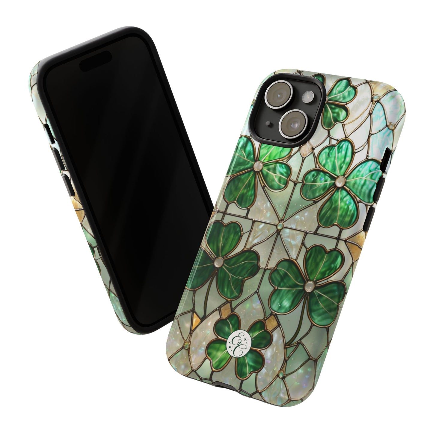Lucky Clover Stained Glass Pattern Tough Phone Case