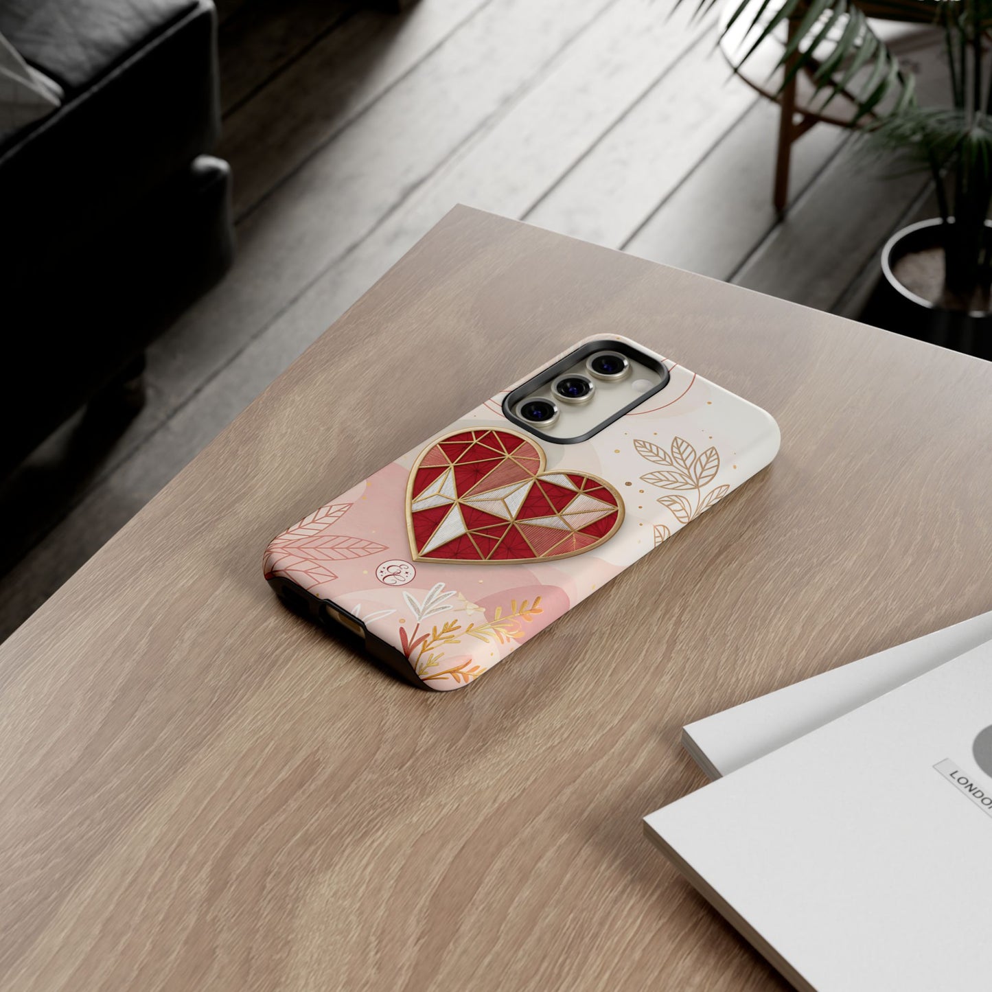 Geometric Heart Tough Phone Case