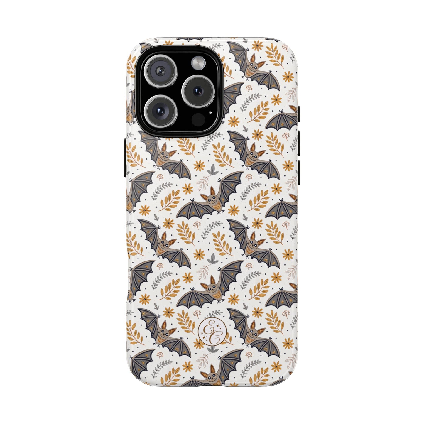 Boho Halloween Bat Pattern Tough Phone Case