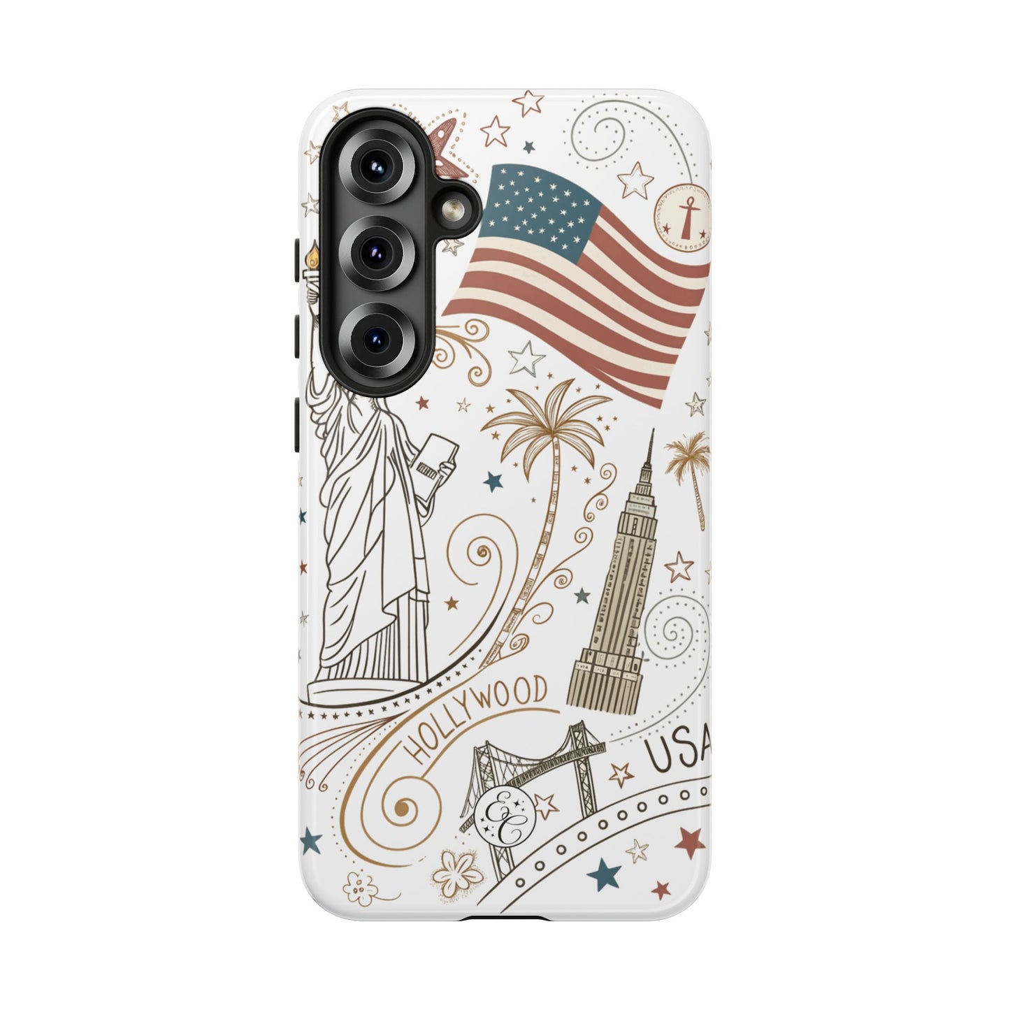 USA Landmarks Boho Doodle Tough Phone Case