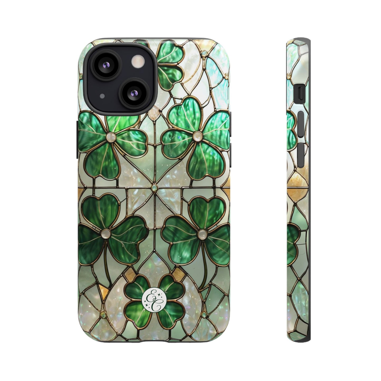 Lucky Clover Stained Glass Pattern Tough Phone Case