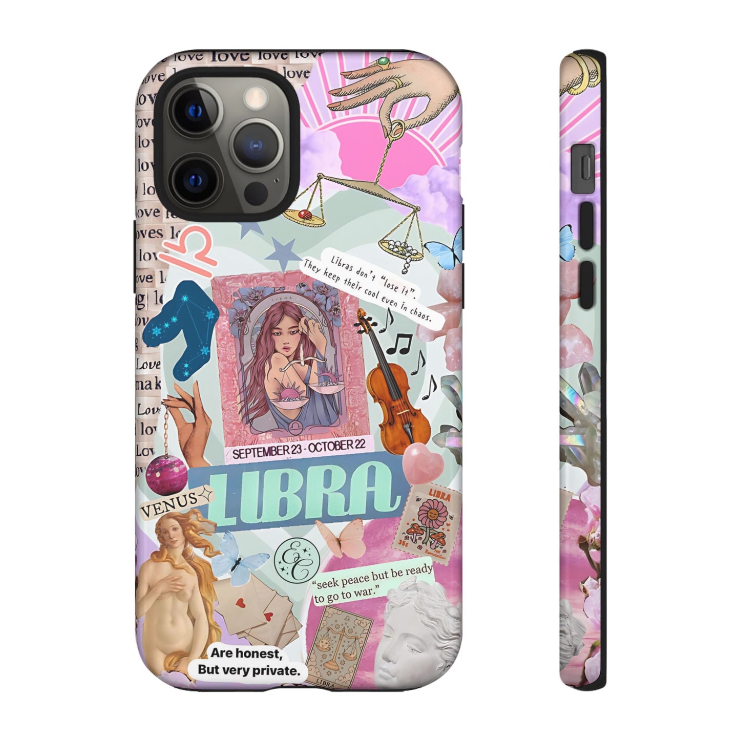 Libra Vintage Zodiac Collage Tough Phone Case