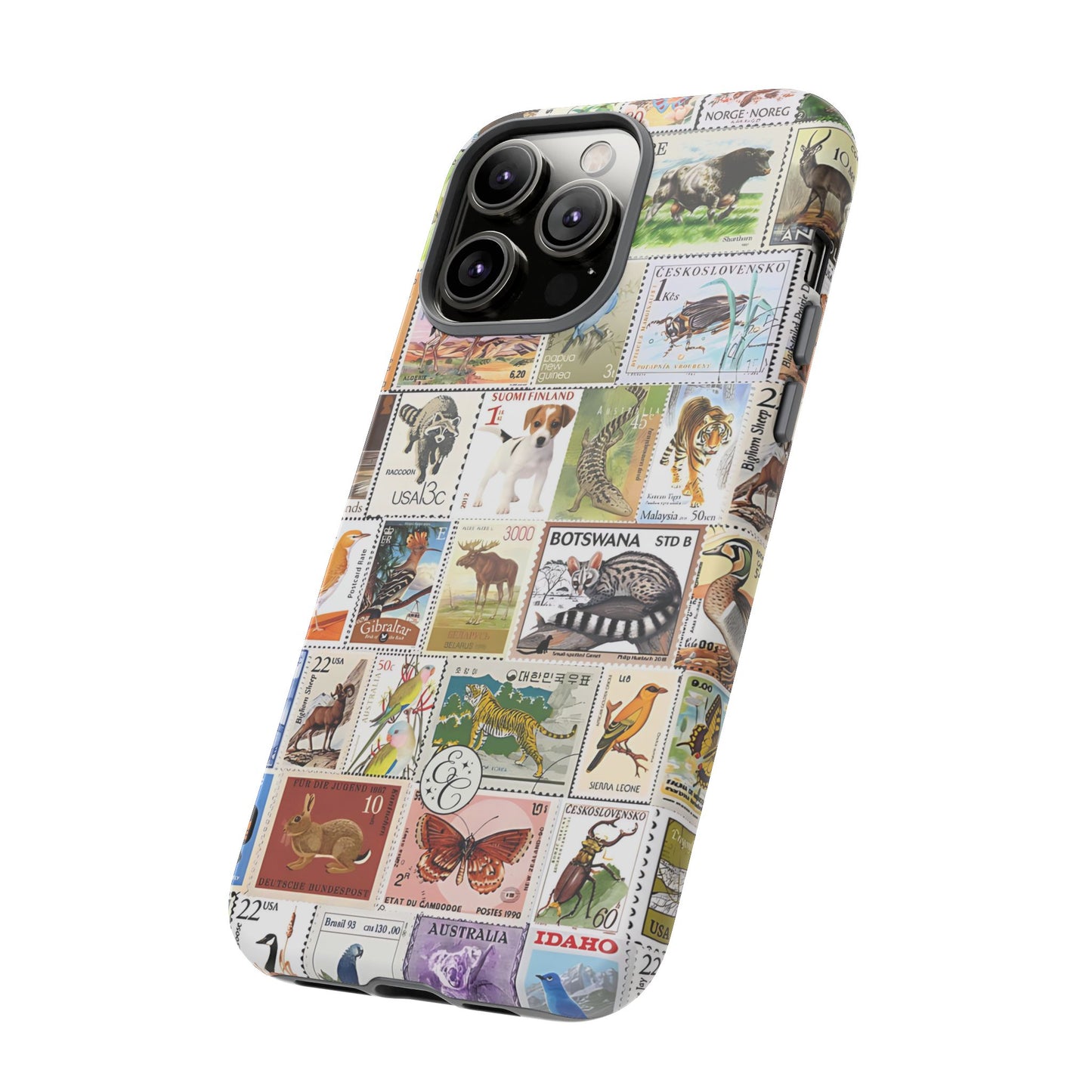 Wildlife Stamp Collage Tough Phone Case