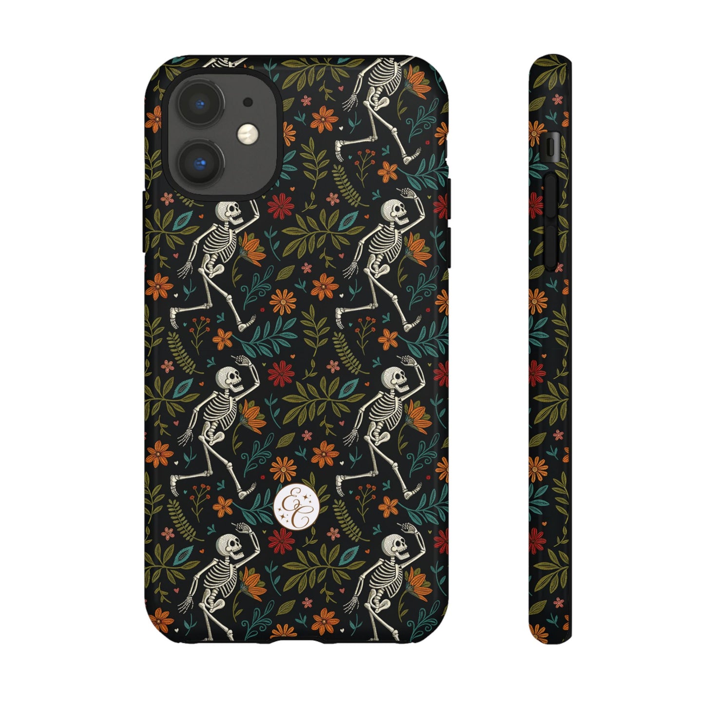 Halloween Boho Skeleton Pattern Tough Phone Case