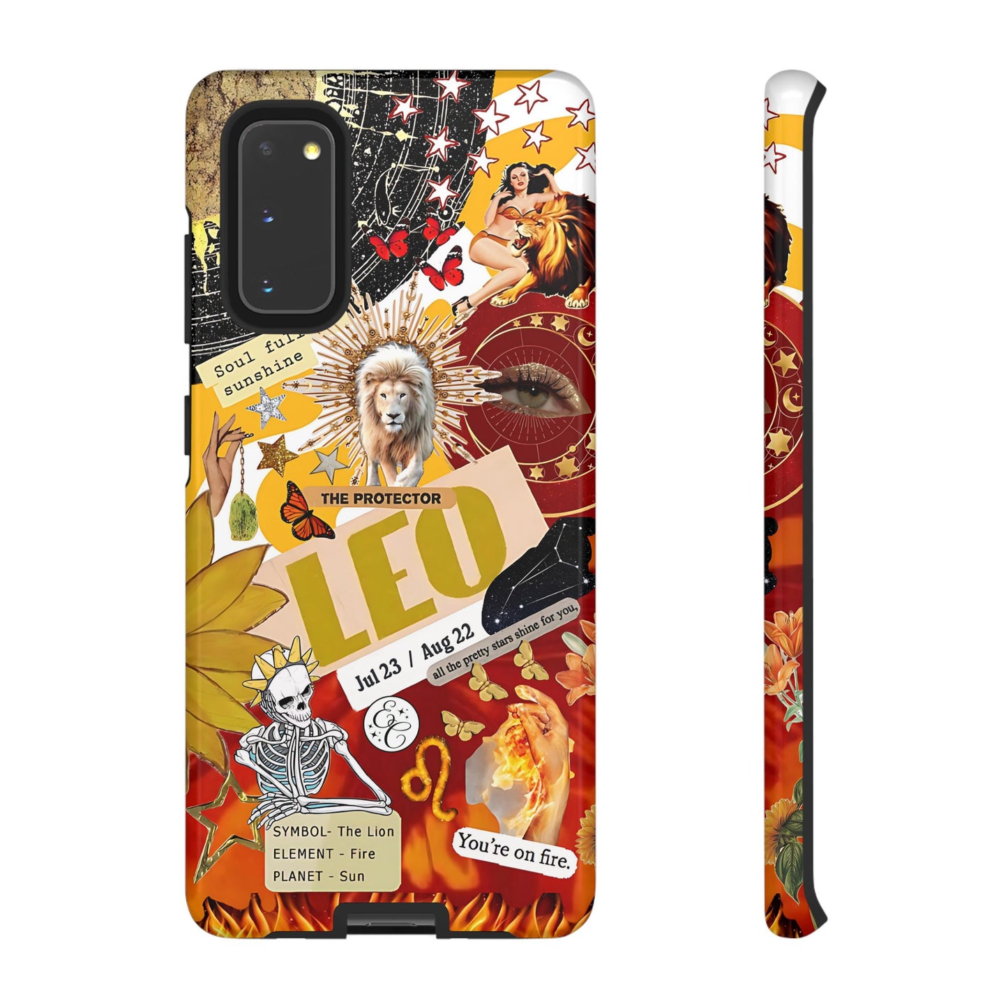 Leo Vintage Zodiac Collage Tough Phone Case