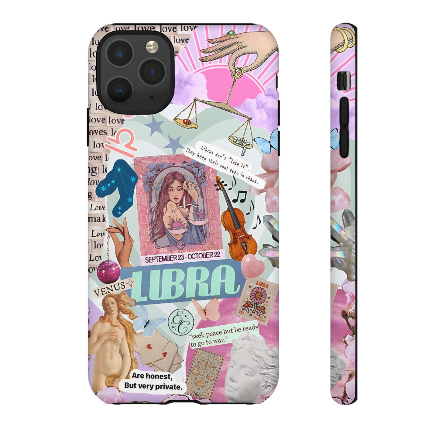 Libra Vintage Zodiac Collage Tough Phone Case