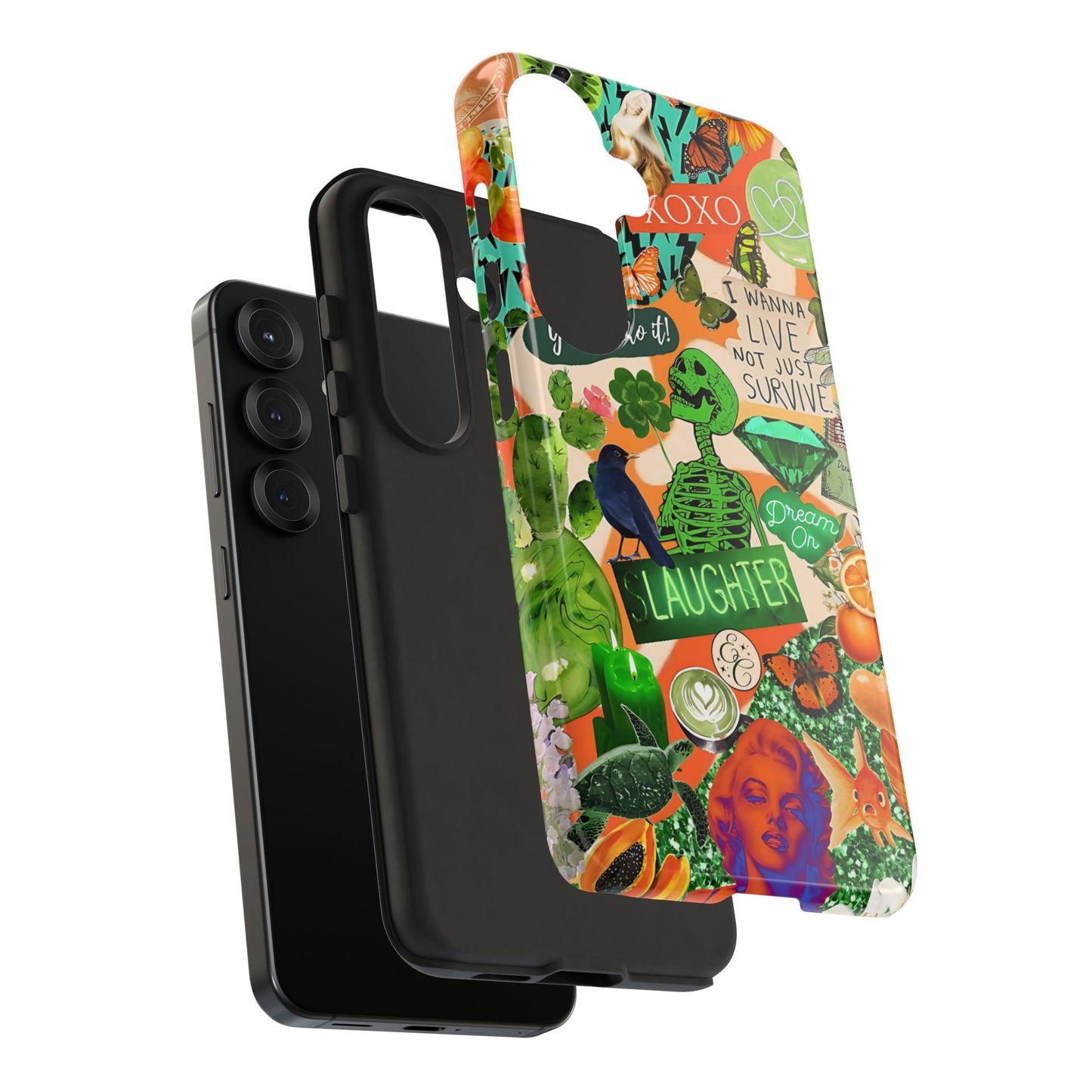 Green and Orange Collage Tough Phone Case