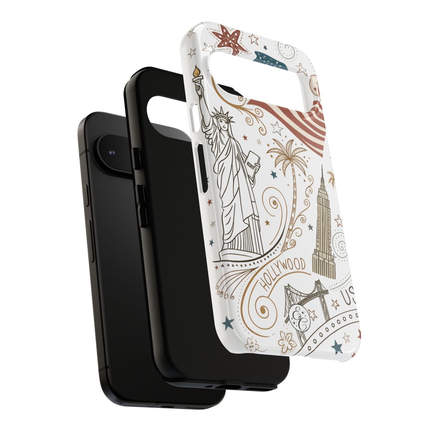 USA Landmarks Boho Doodle Tough Phone Case
