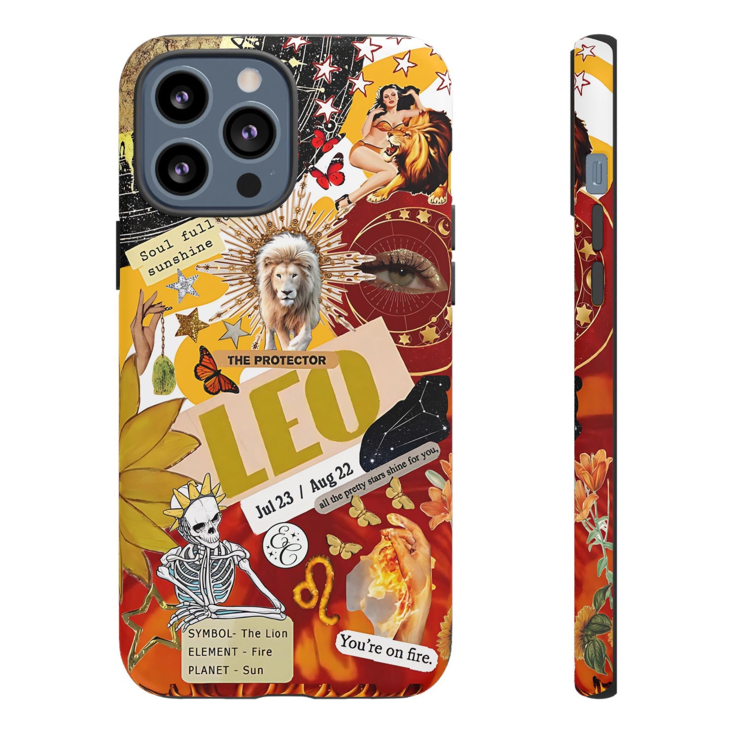 Leo Vintage Zodiac Collage Tough Phone Case