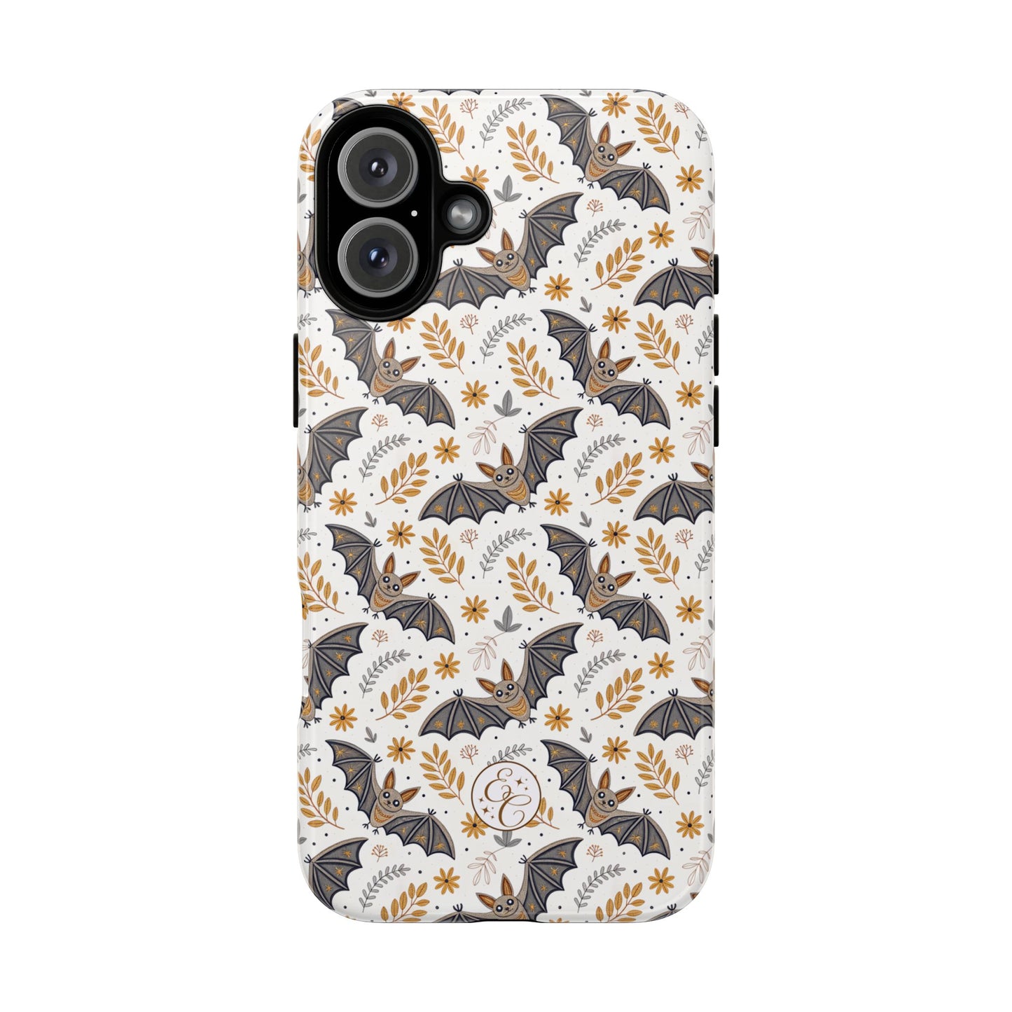 Boho Halloween Bat Pattern Tough Phone Case
