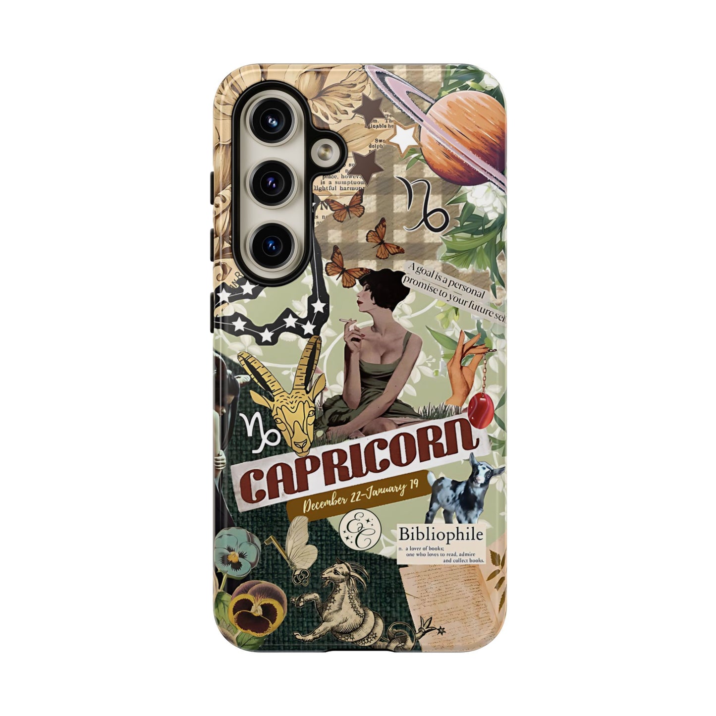 Capricorn Retro Zodiac Collage Tough Phone Case