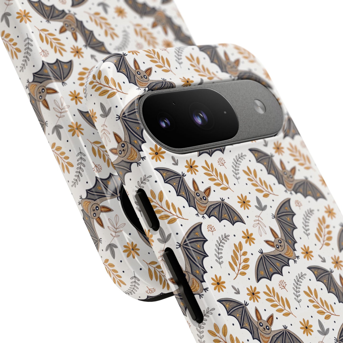 Boho Halloween Bat Pattern Tough Phone Case