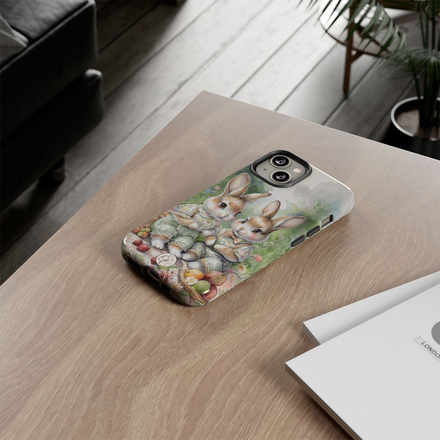Vintage Bunny Picnic Tough Phone Case