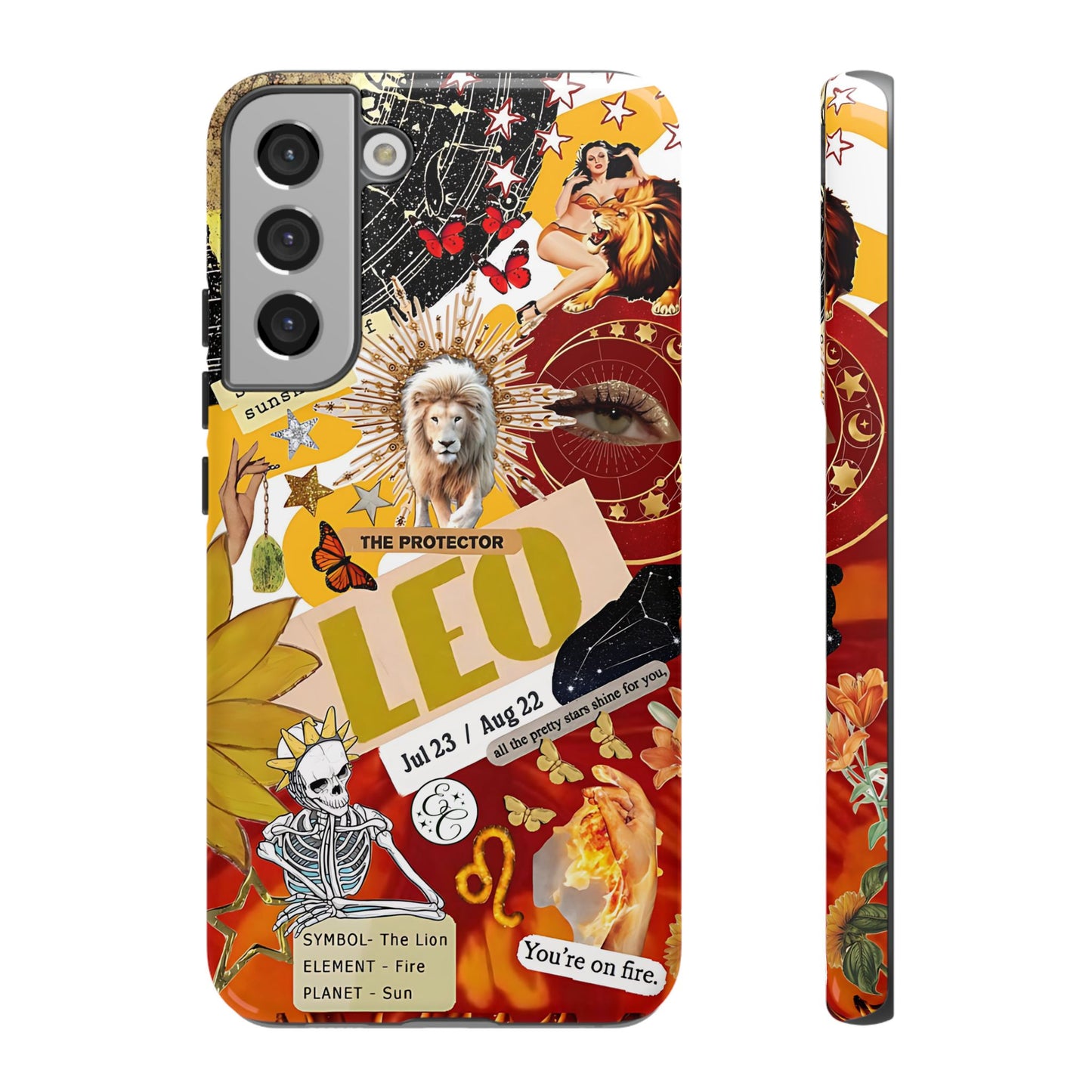 Leo Vintage Zodiac Collage Tough Phone Case
