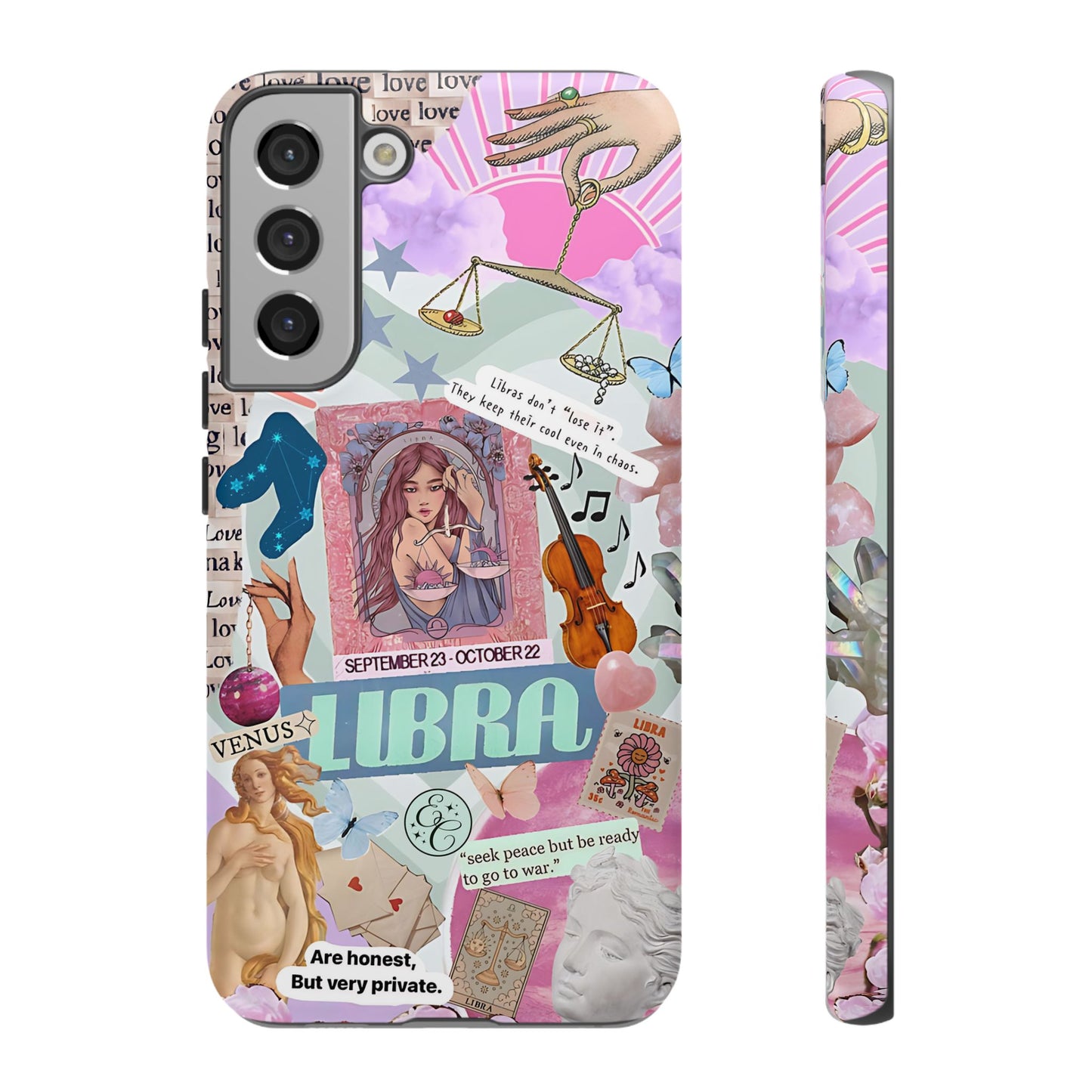 Libra Vintage Zodiac Collage Tough Phone Case