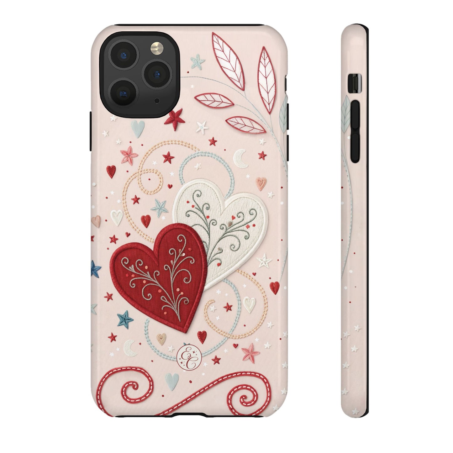 Interlinked Hearts Design Tough Phone Case