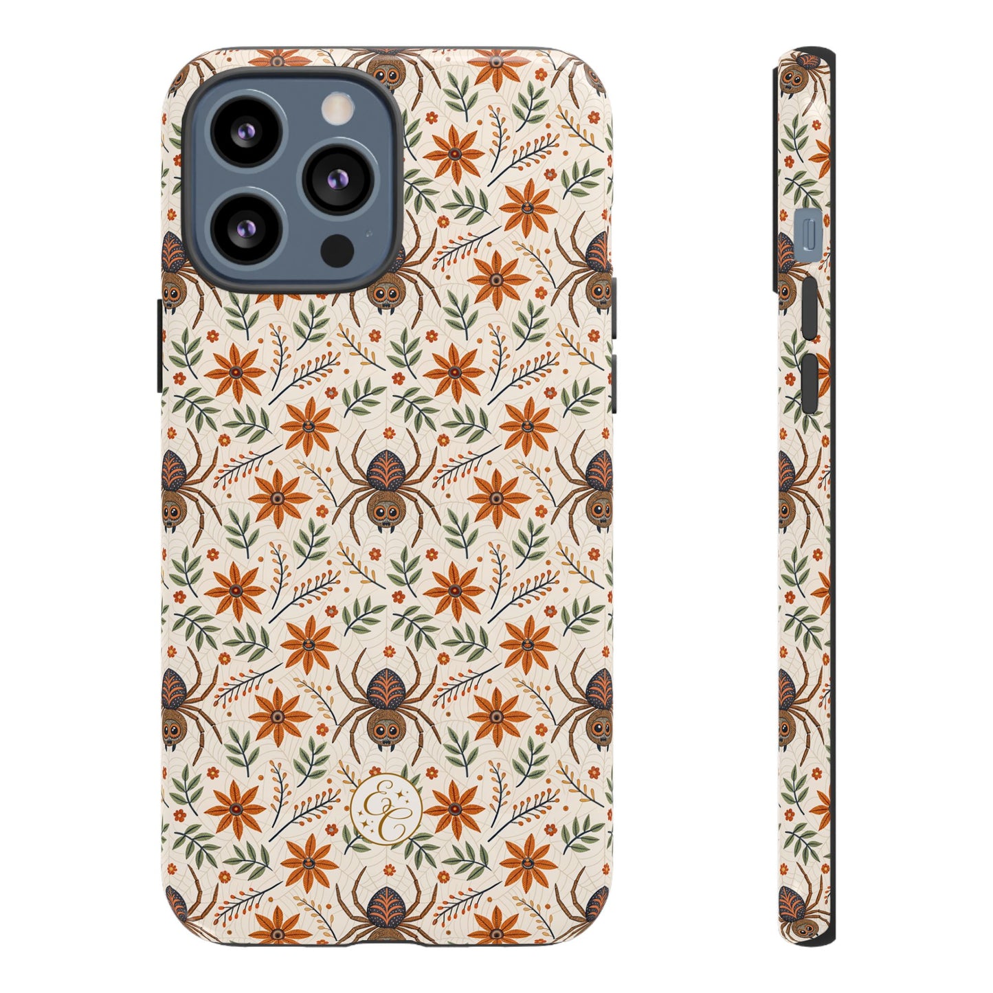 Boho Floral Spider Pattern Tough Phone Case
