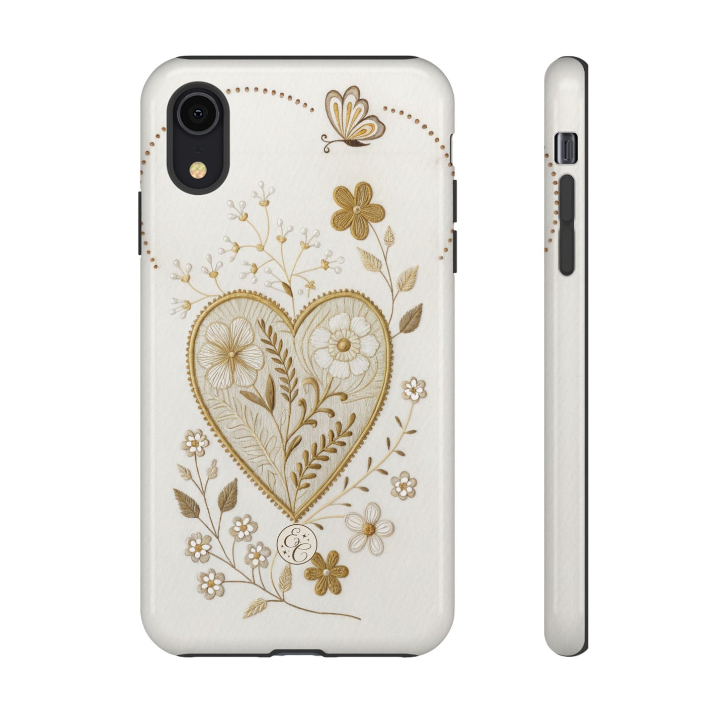 Floral Heart Design Tough Phone Case