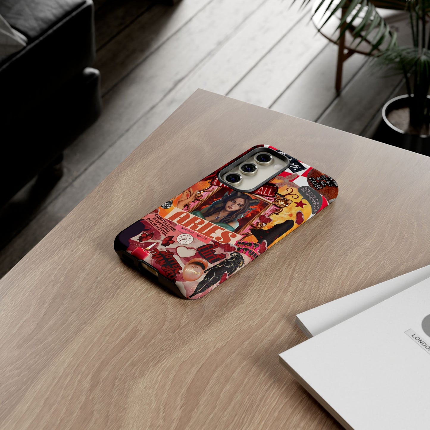 Aries Vintage Zodiac Collage Tough Phone Case