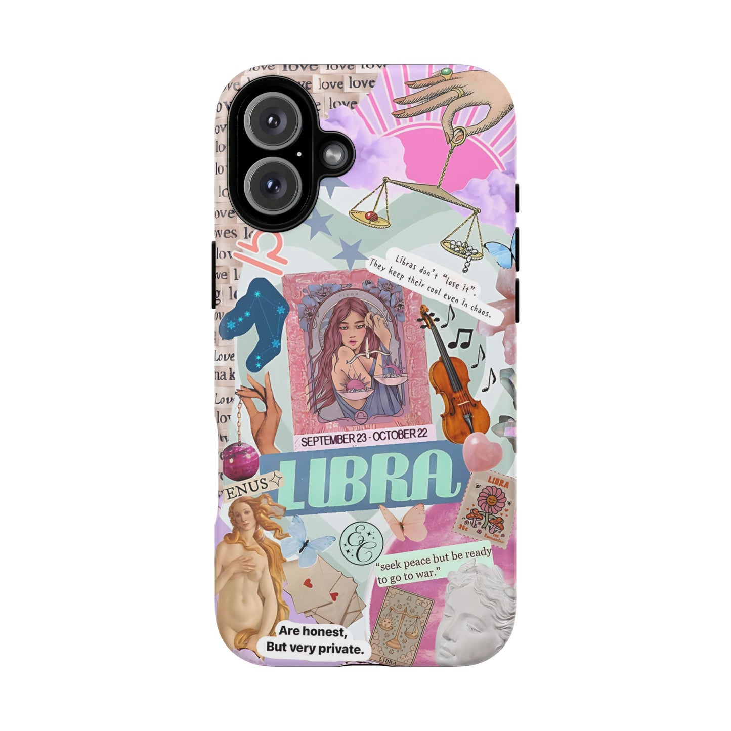 Libra Vintage Zodiac Collage Tough Phone Case