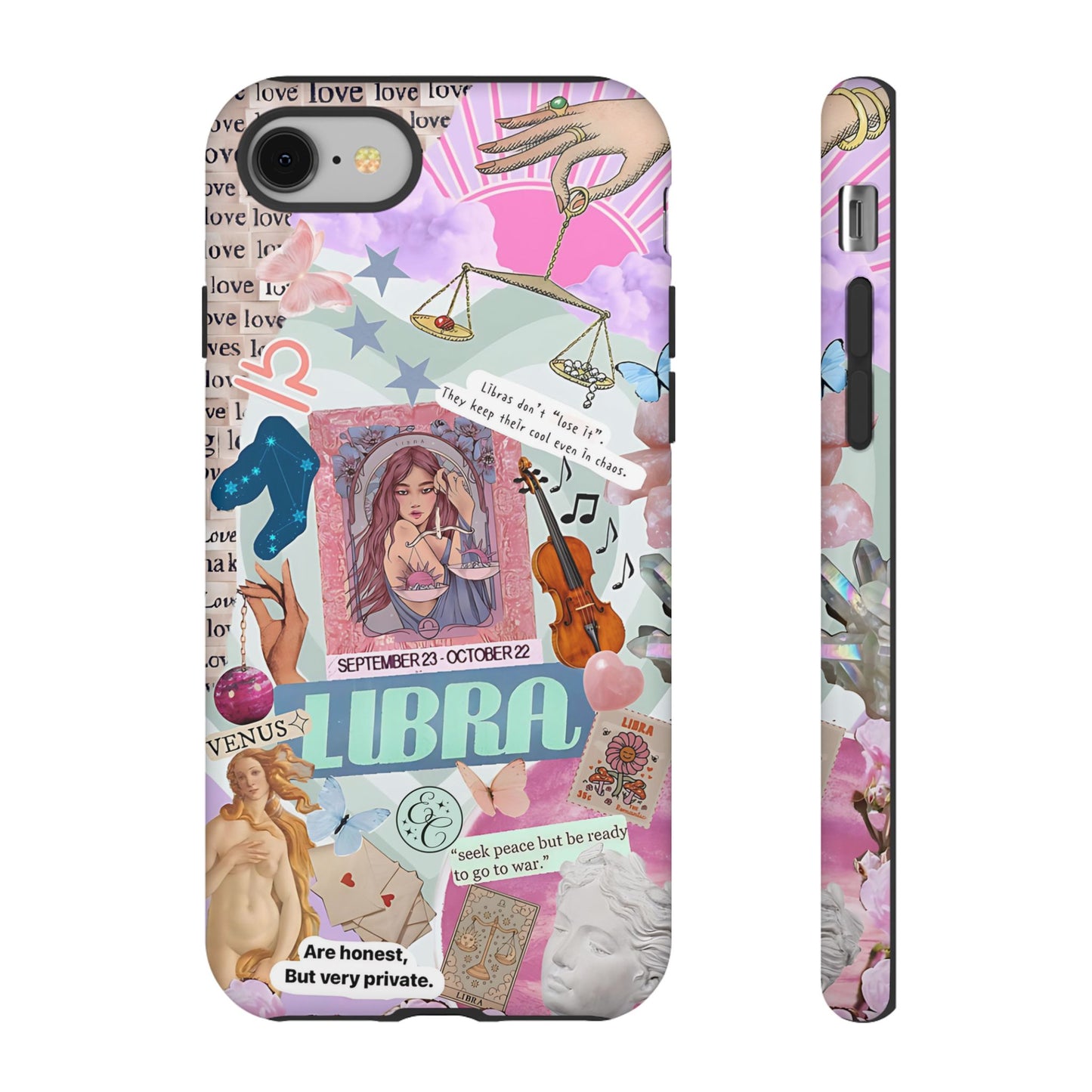 Libra Vintage Zodiac Collage Tough Phone Case