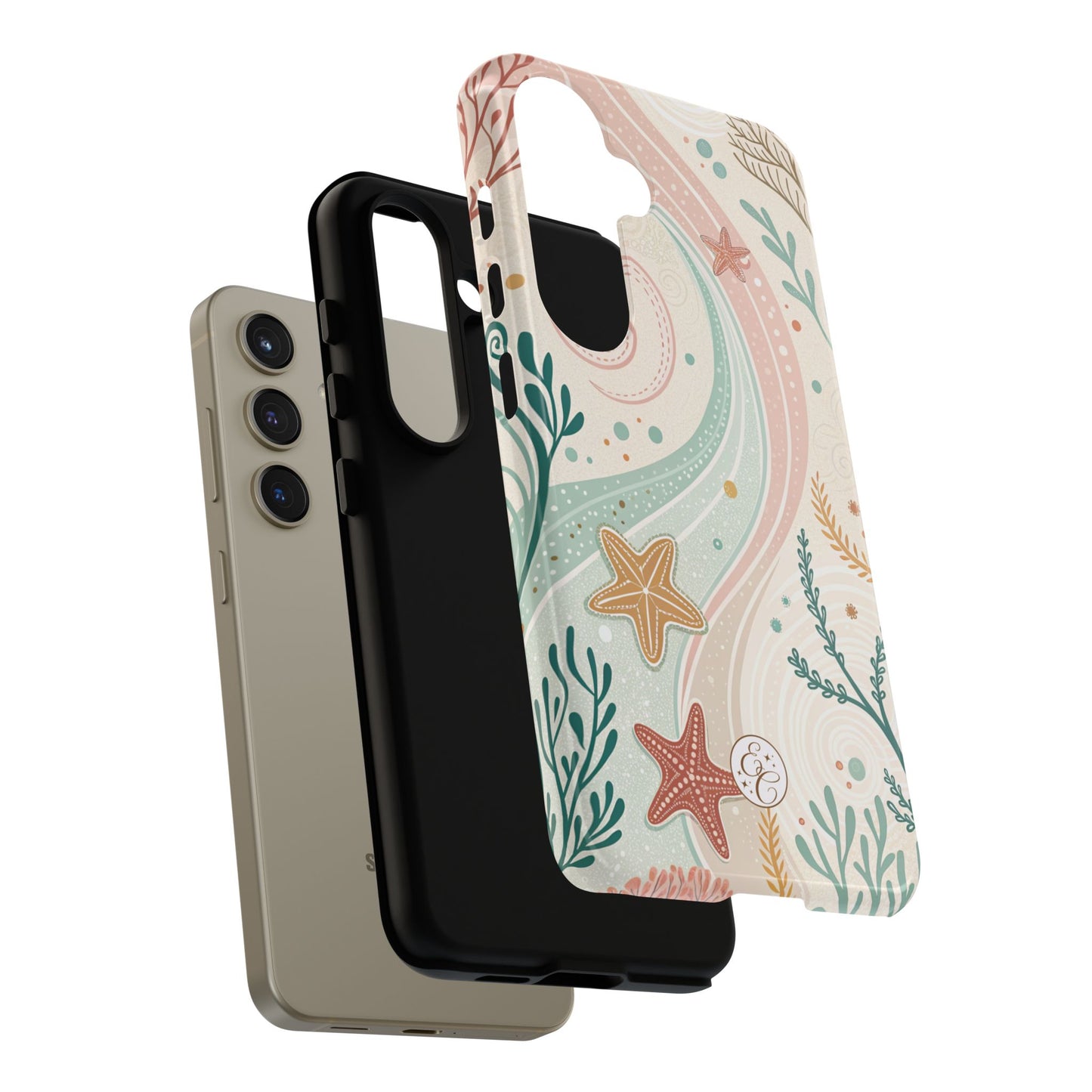 Pink Ocean Boho Doodle Tough Phone Case