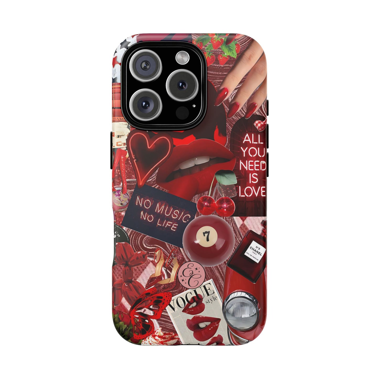Red Aesthetic Collage Tough Phone Case