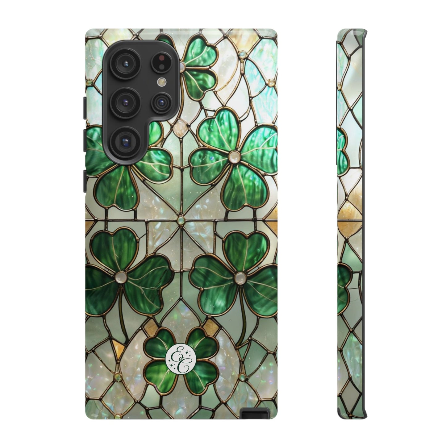 Lucky Clover Stained Glass Pattern Tough Phone Case