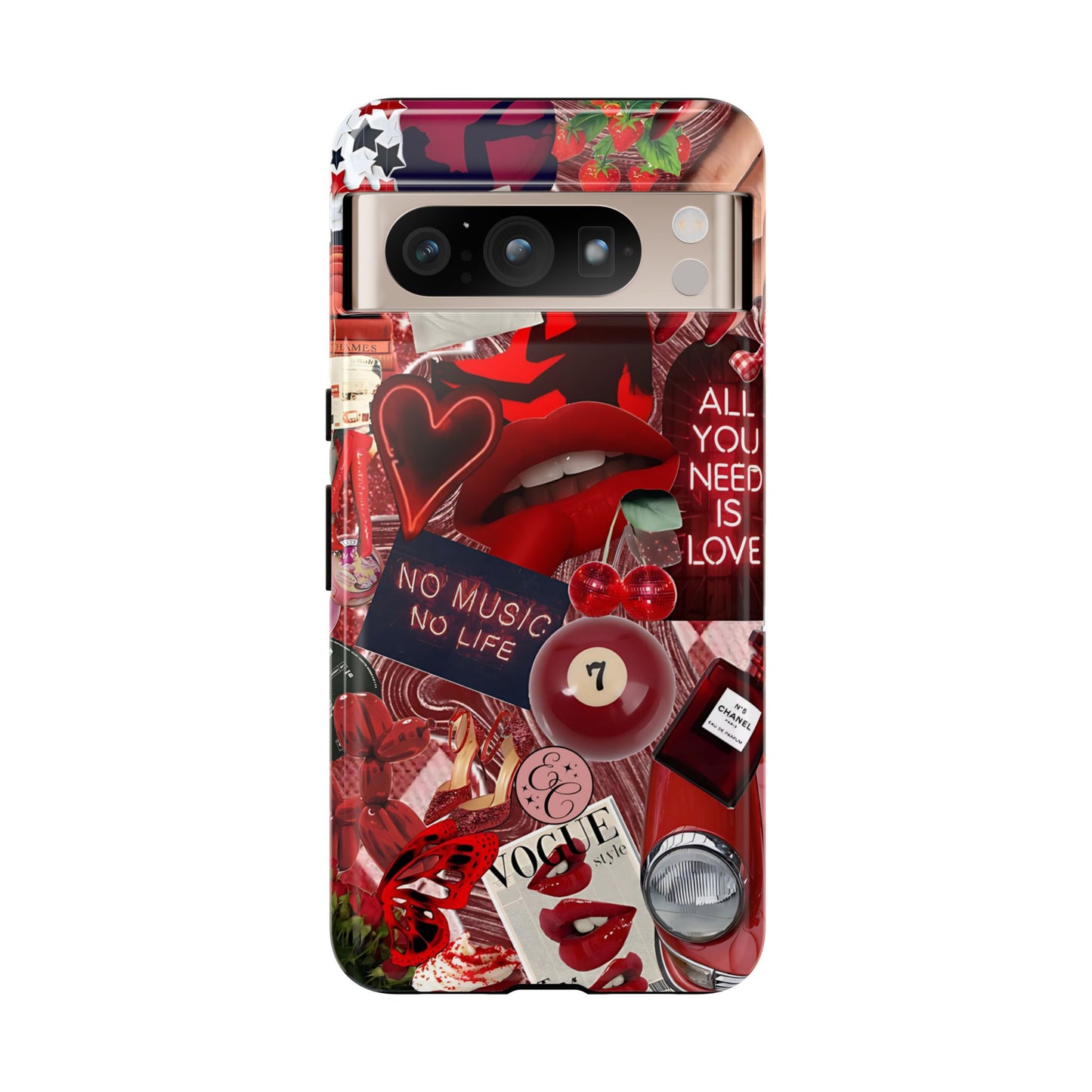 Red Aesthetic Collage Tough Phone Case