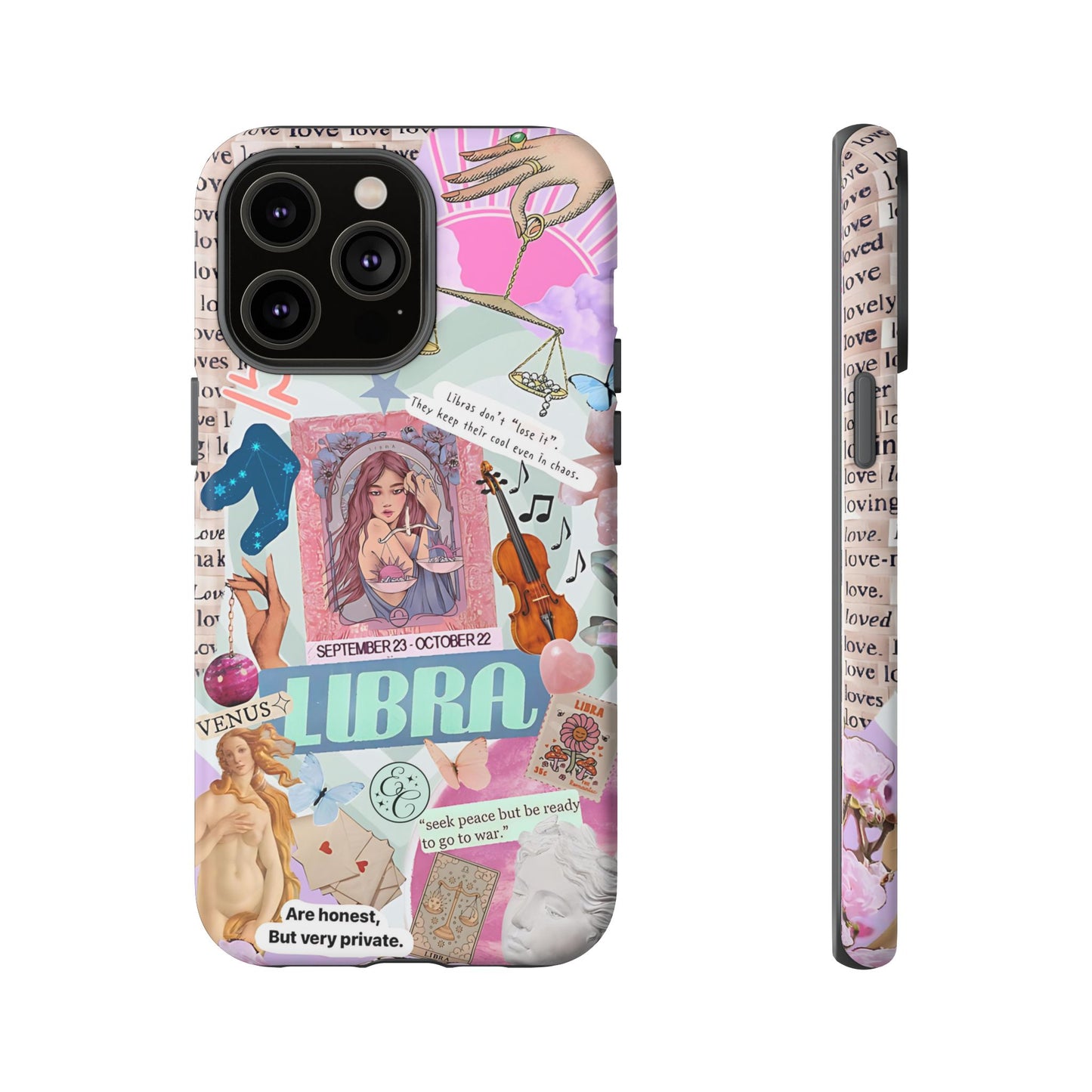 Libra Vintage Zodiac Collage Tough Phone Case