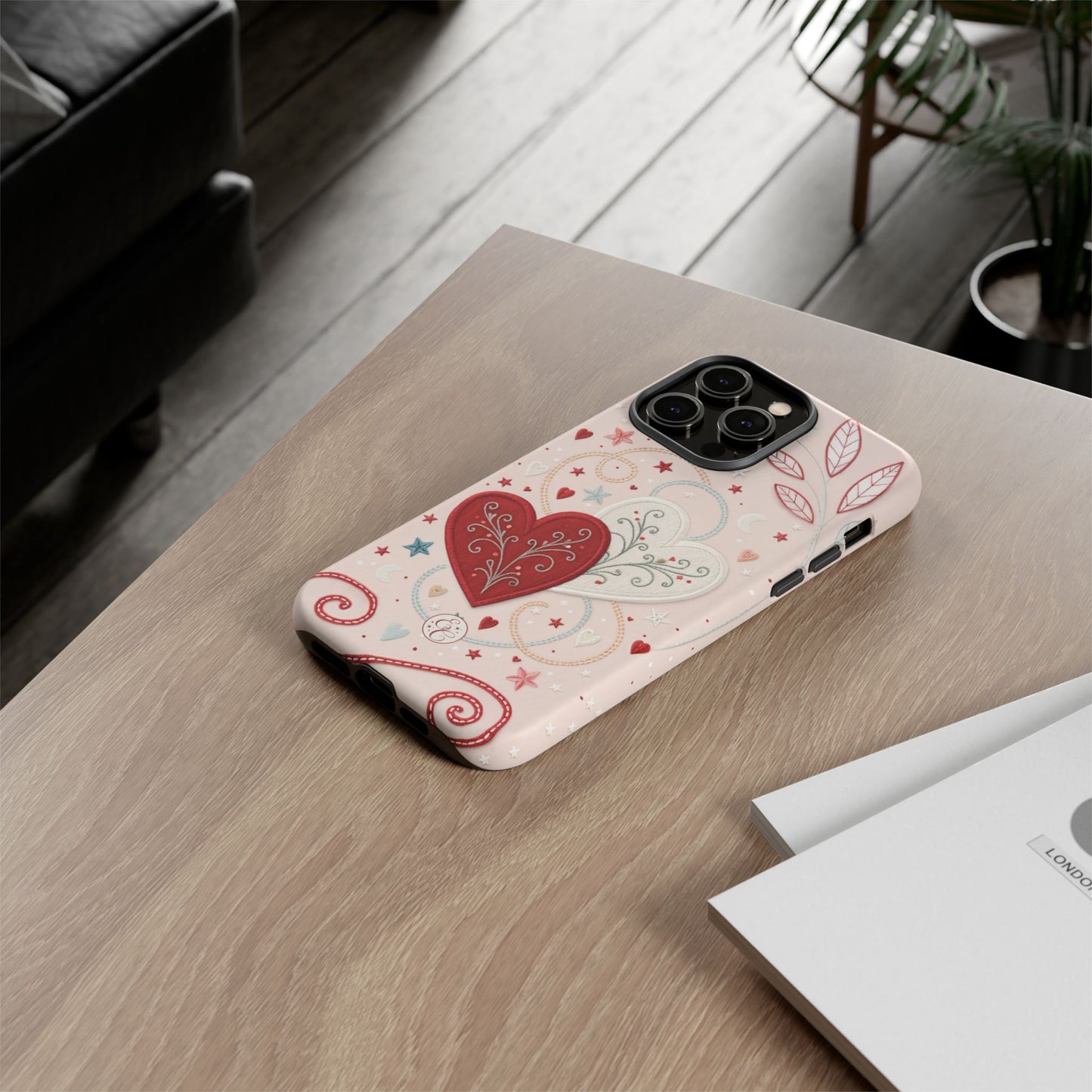 Interlinked Hearts Design Tough Phone Case
