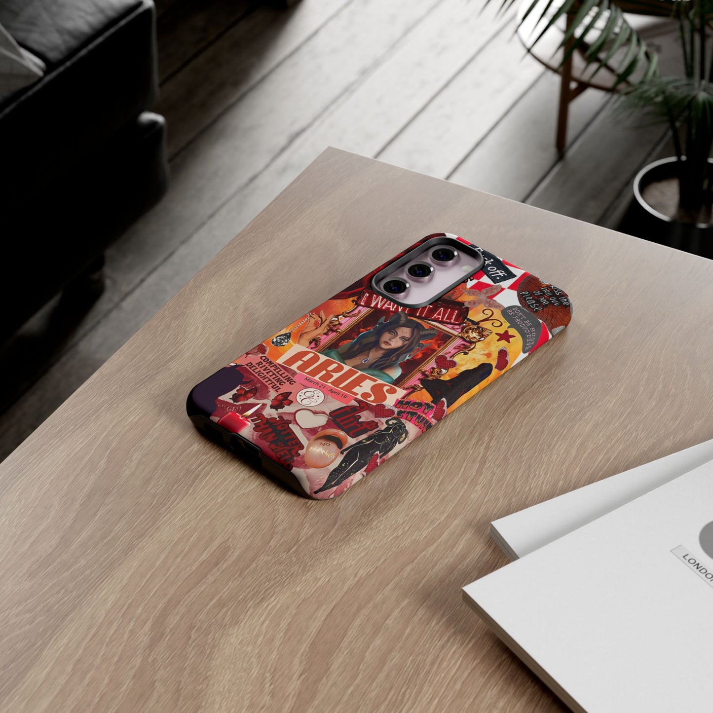 Aries Vintage Zodiac Collage Tough Phone Case
