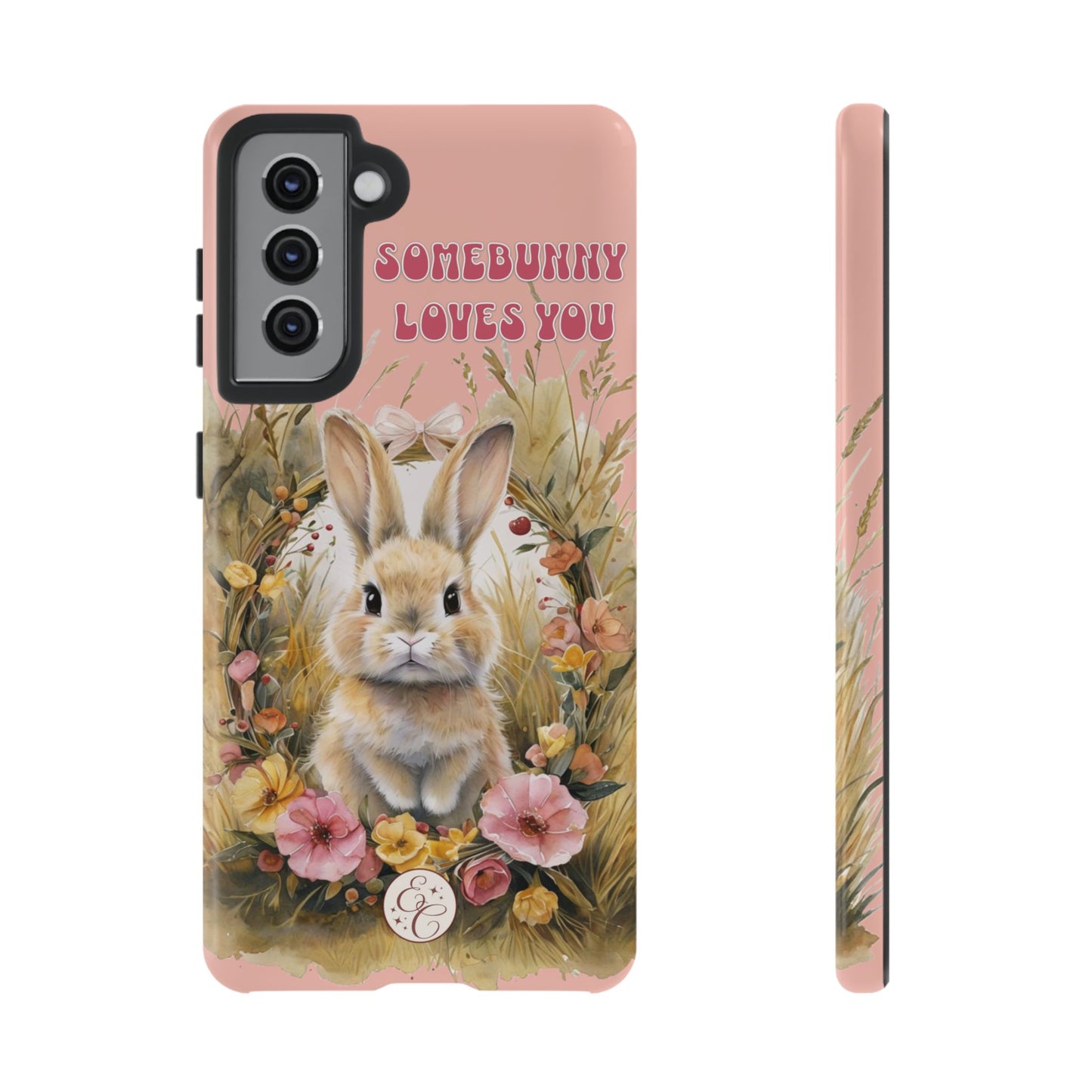 Somebunny Loves You Tough Phone Case - Peach