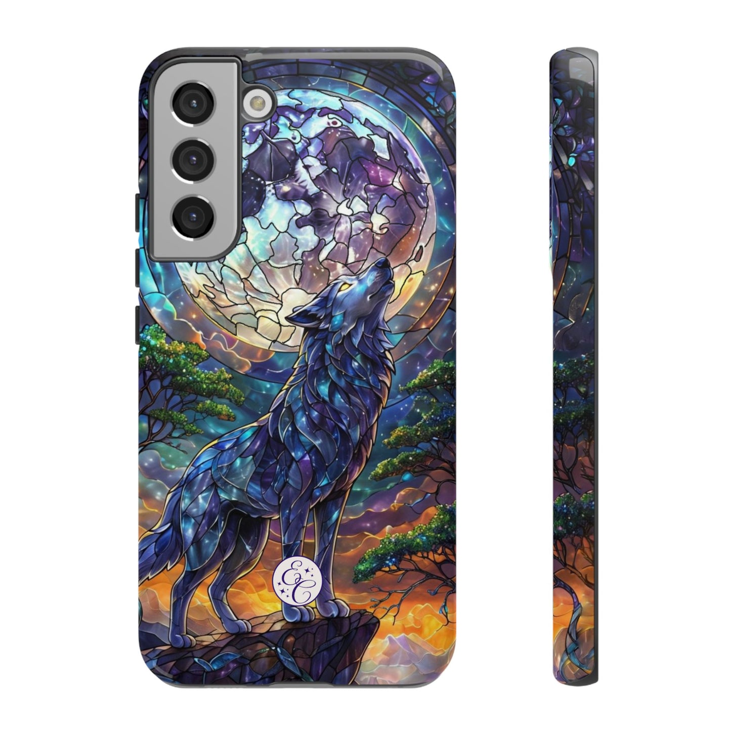 Stained Glass Wolf Tough Phone Case