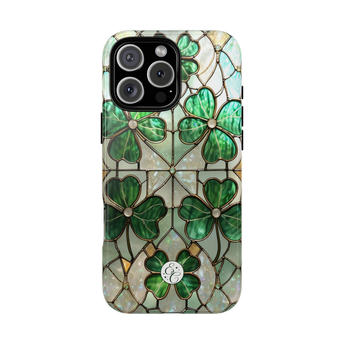 Lucky Clover Stained Glass Pattern Tough Phone Case
