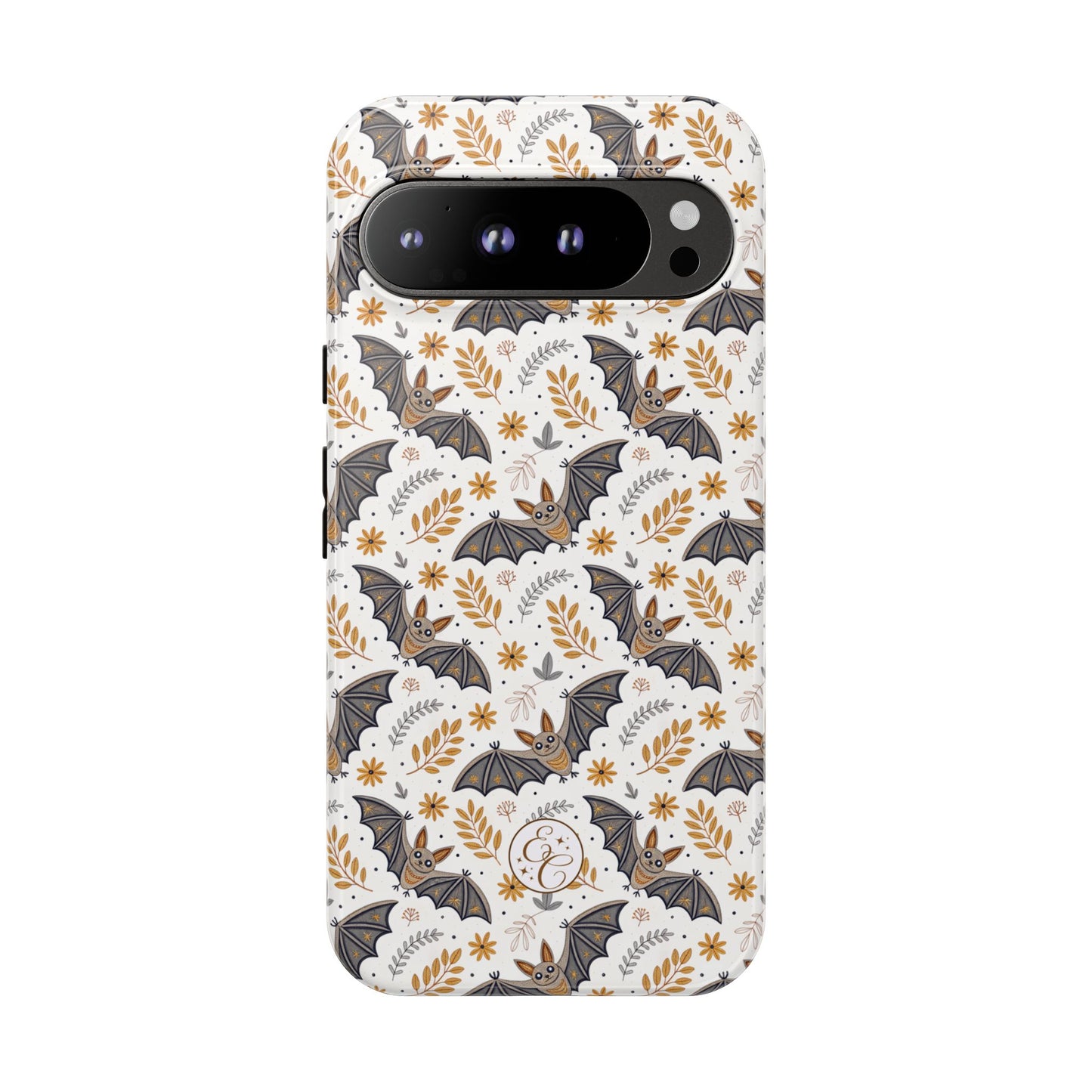 Boho Halloween Bat Pattern Tough Phone Case