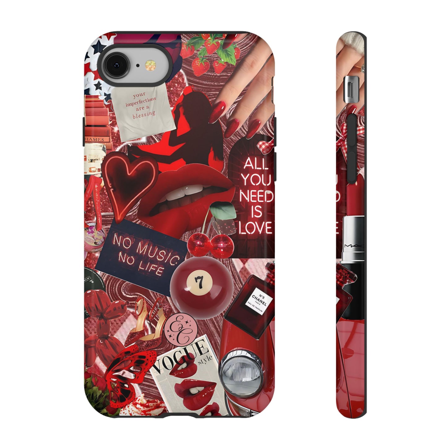Red Aesthetic Collage Tough Phone Case