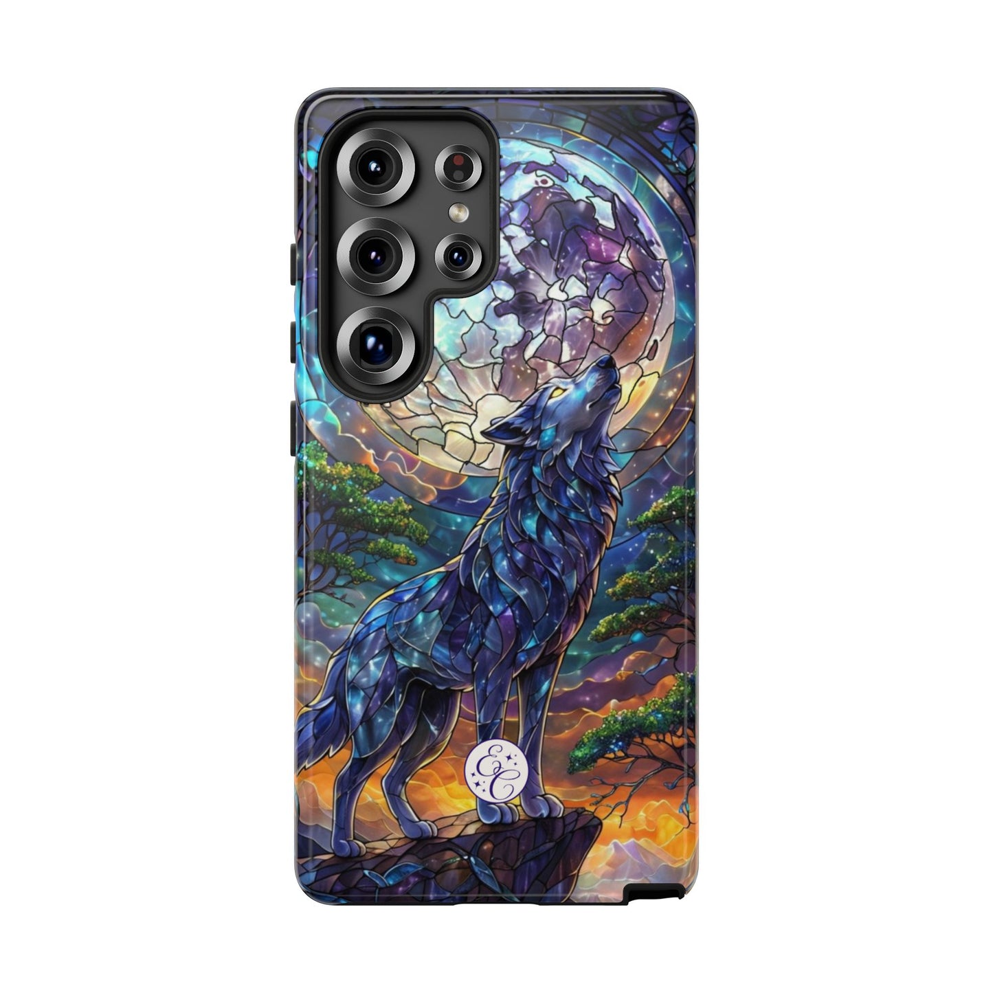 Stained Glass Wolf Tough Phone Case